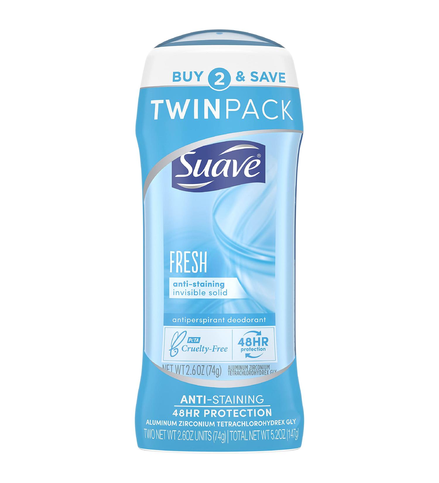 Suave Women's Fresh Deodorant Stick - 2.6 oz, 48-Hour Protection (2 Pack) - Buy Online on SooperMarket.com