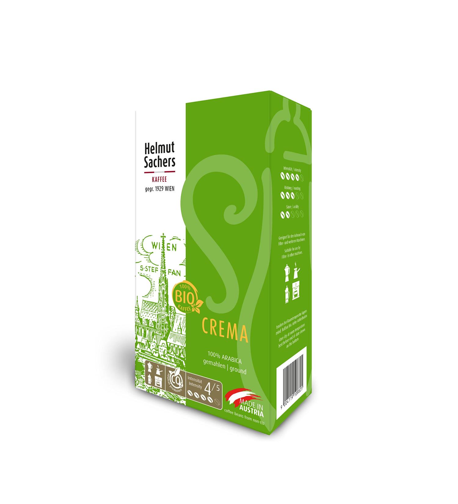 Buy Helmut Sachers Organic Coffee - Crema 100% Arabica Intensity 4/5 500g - International Shipping Available - Buy Online on SooperMarket.com