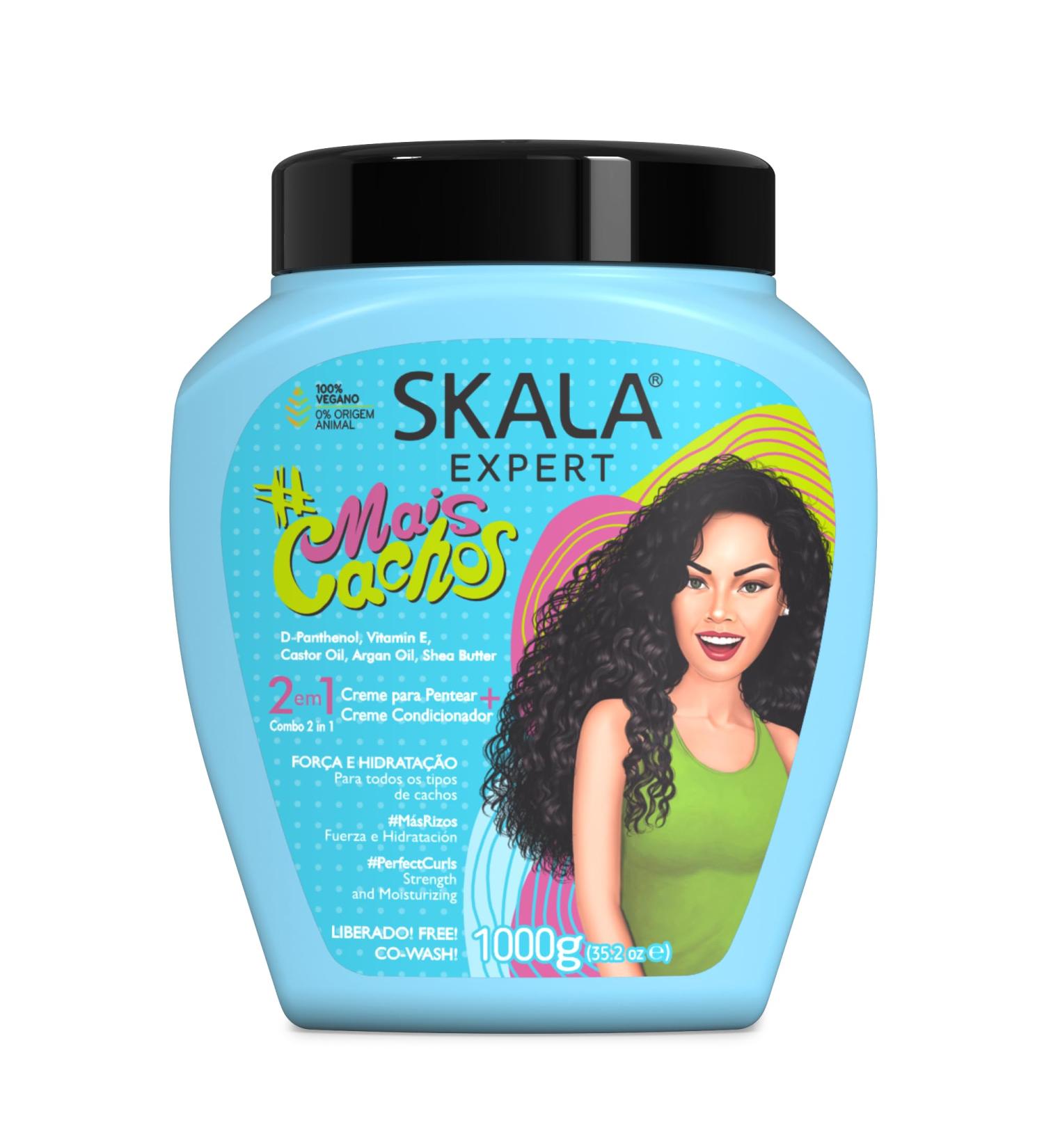 SKALA Hair Type 3ABC Mais Cachos - More Curls Eliminate Anti Frizz For Curly Hair 2 in 1 Conditioning Treatment Cream and Cream To Comb - 35.2Oz - Buy Online on SooperMarket.com