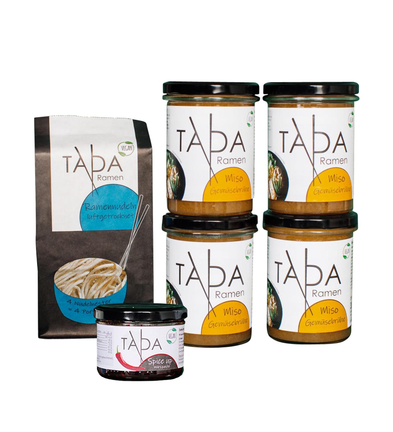 Shop Tada Vegan Miso Ramen Set - Traditional & Spicy Broth Noodles & Seasoning Paste - 4x350ml - International Shipping Available - Buy Online on SooperMarket.com