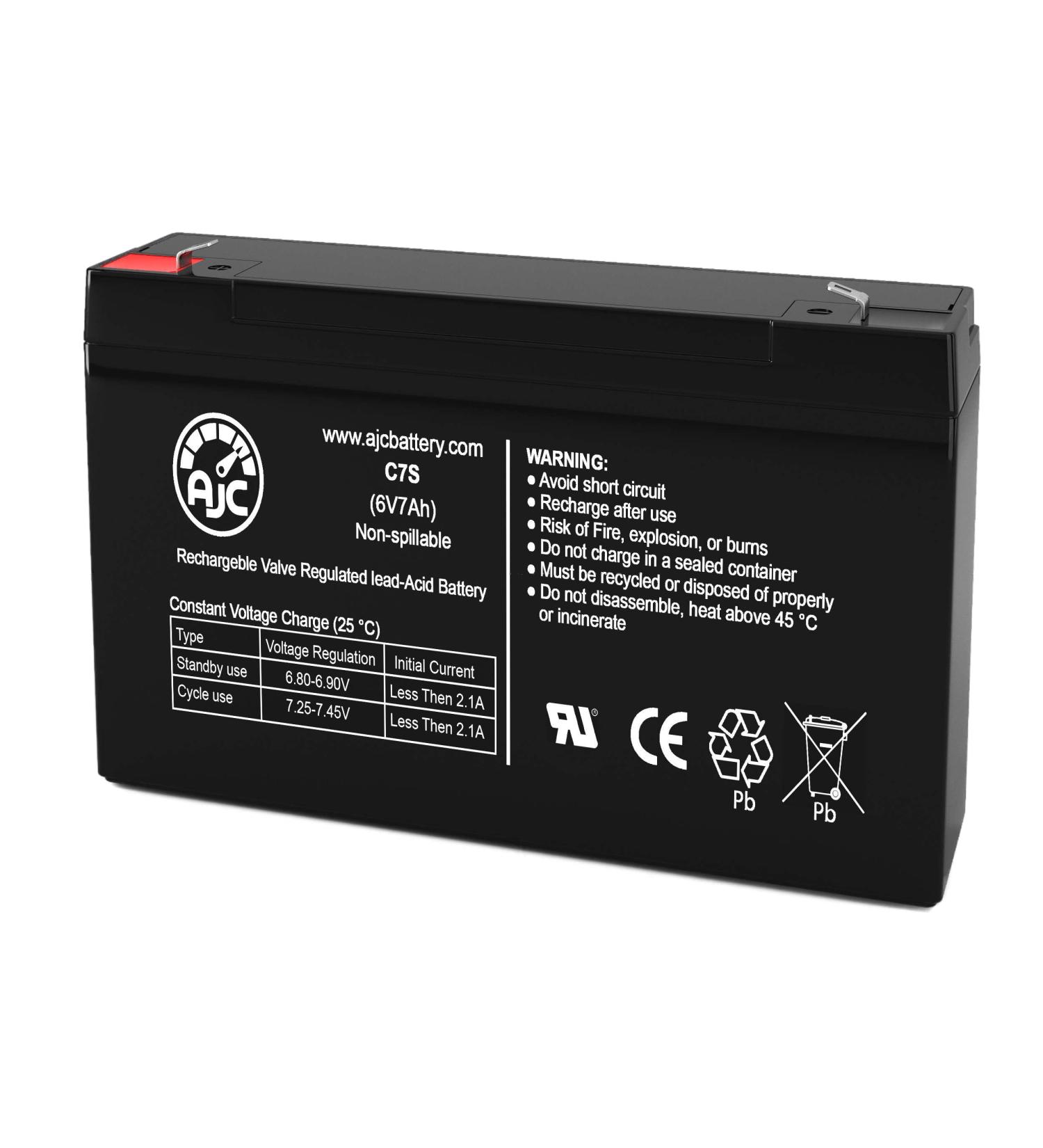AJC Battery for Power Rite PRB67 | 6V 7Ah Emergency Light Battery - Fast International Shipping - Buy Online on SooperMarket.com