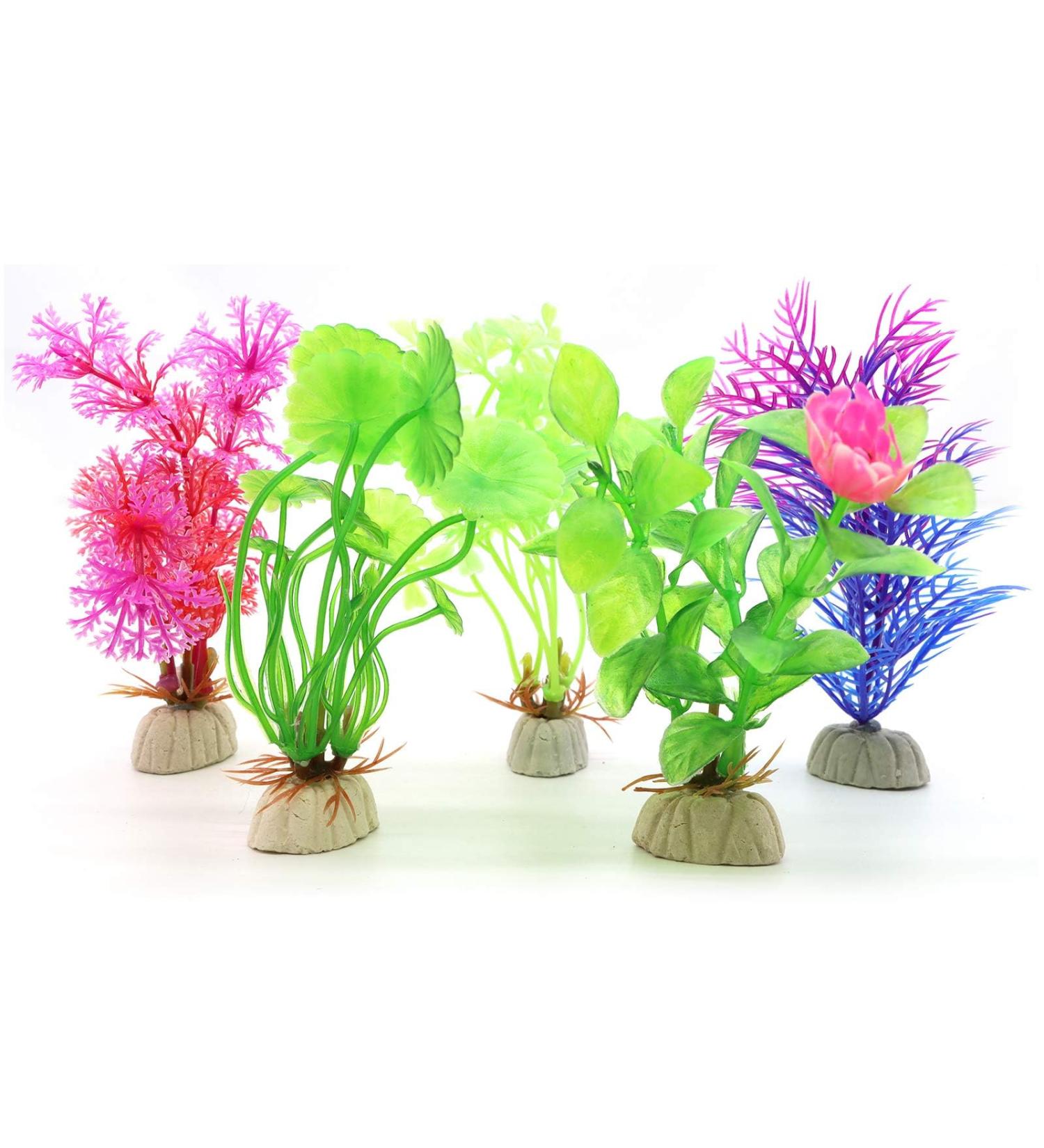 Buy Mhymx 5-Piece Colorful Artificial Aquarium Plants - Perfect Decoration for Aquariums & Reptile Terrariums | International Shipping Available - Buy Online on SooperMarket.com