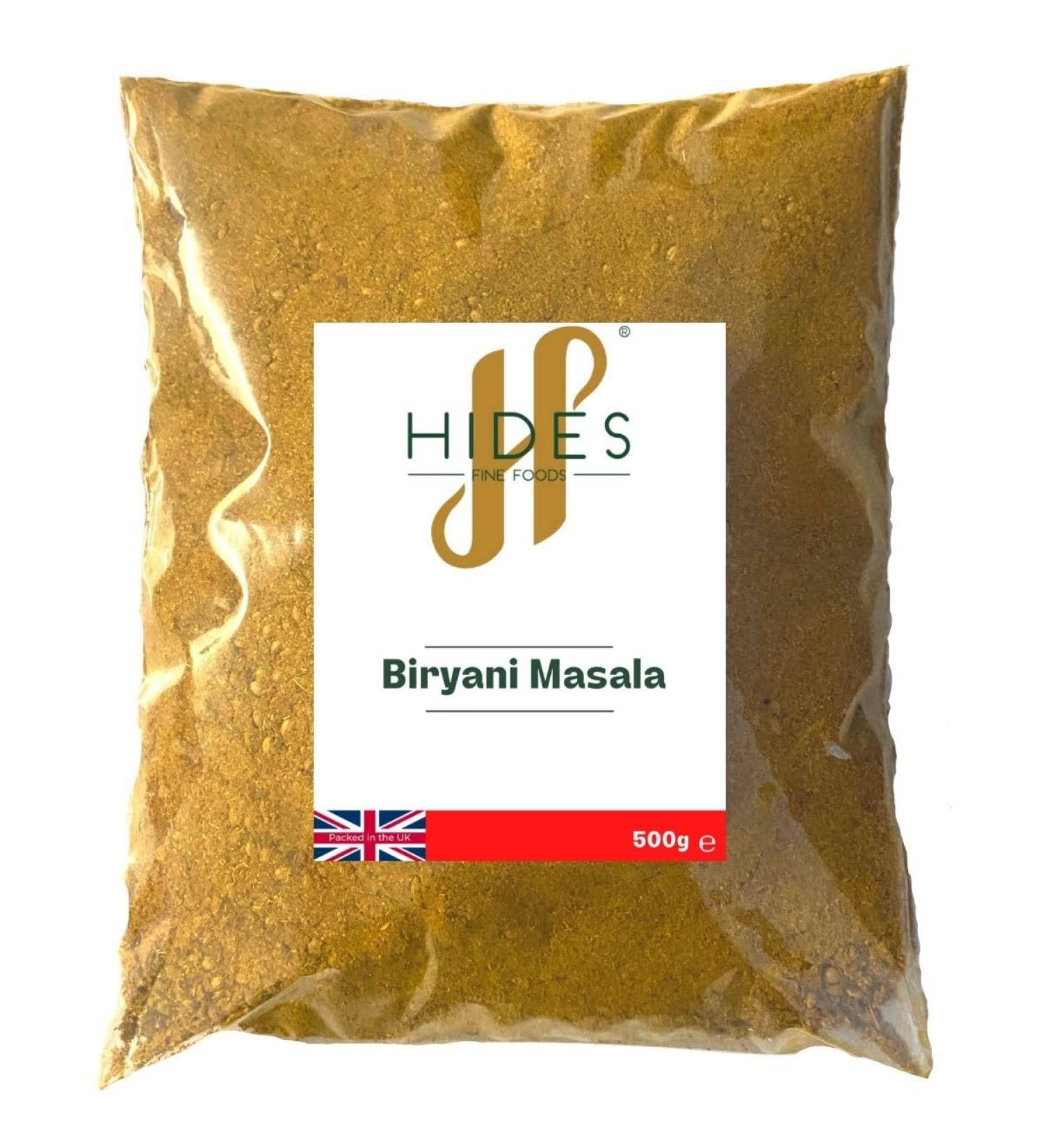 Hides Fine Foods Biryani Masala Powder 500g - GMO-Free & Vegetarian - Authentic Indian Curry Spice for South Asian Cuisine - Perfect for Takeout & Homemade 'Fakeaway - Buy Online on SooperMarket.com