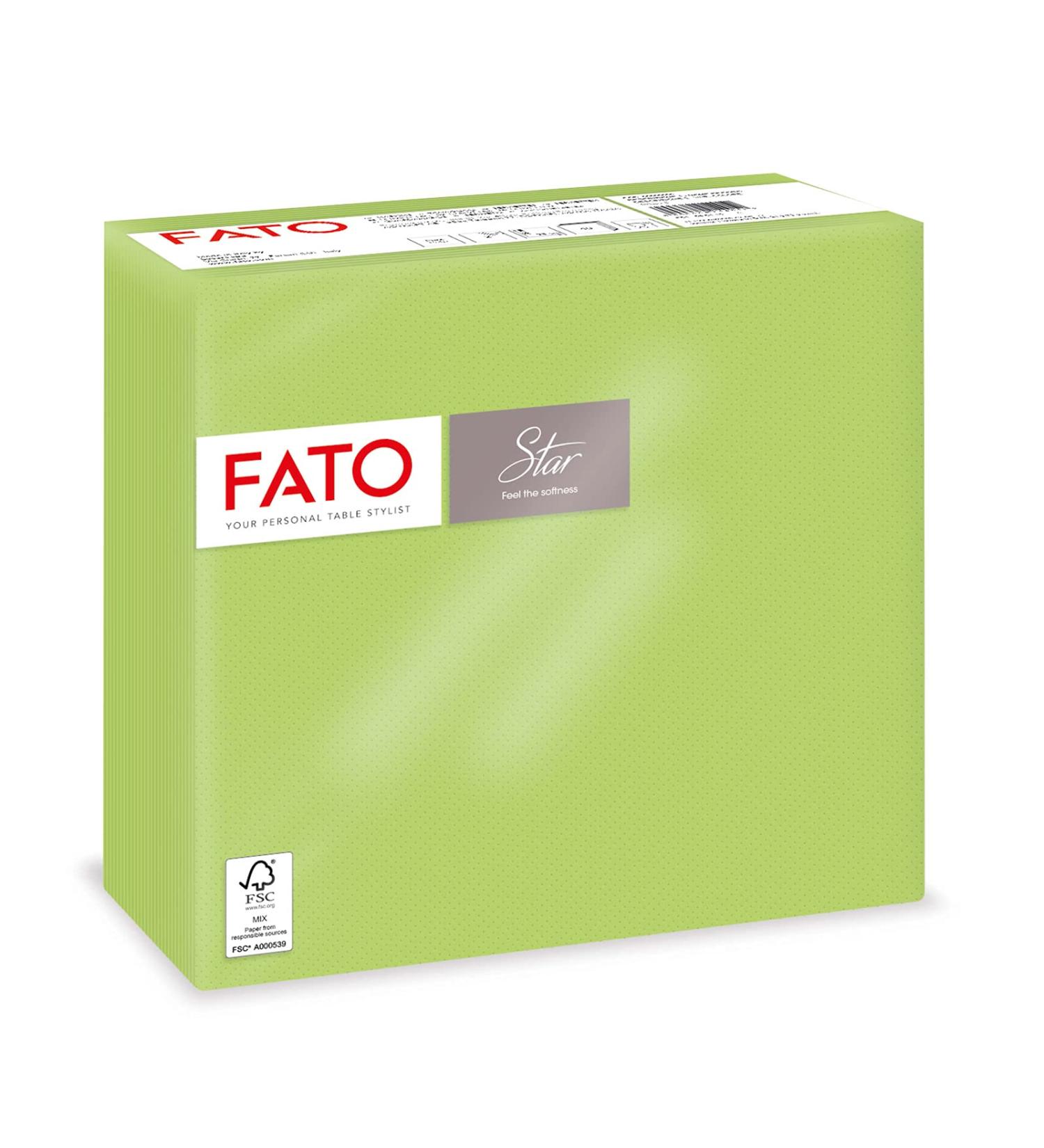 Fato Disposable Paper Napkins - Soft 2-Layer Apple Green 40 Pack FSC Certified - 100% Pure Cellulose - Buy Online on SooperMarket.com