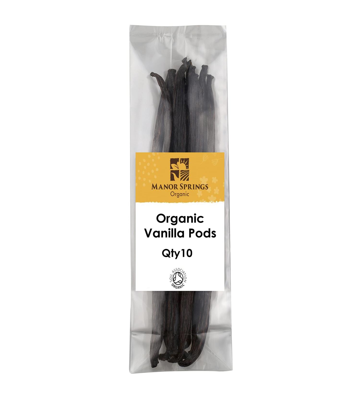 Manor Springs Organic Madagascan Vanilla Pods - 10 Pods | Premium Quality - Buy Online on SooperMarket.com
