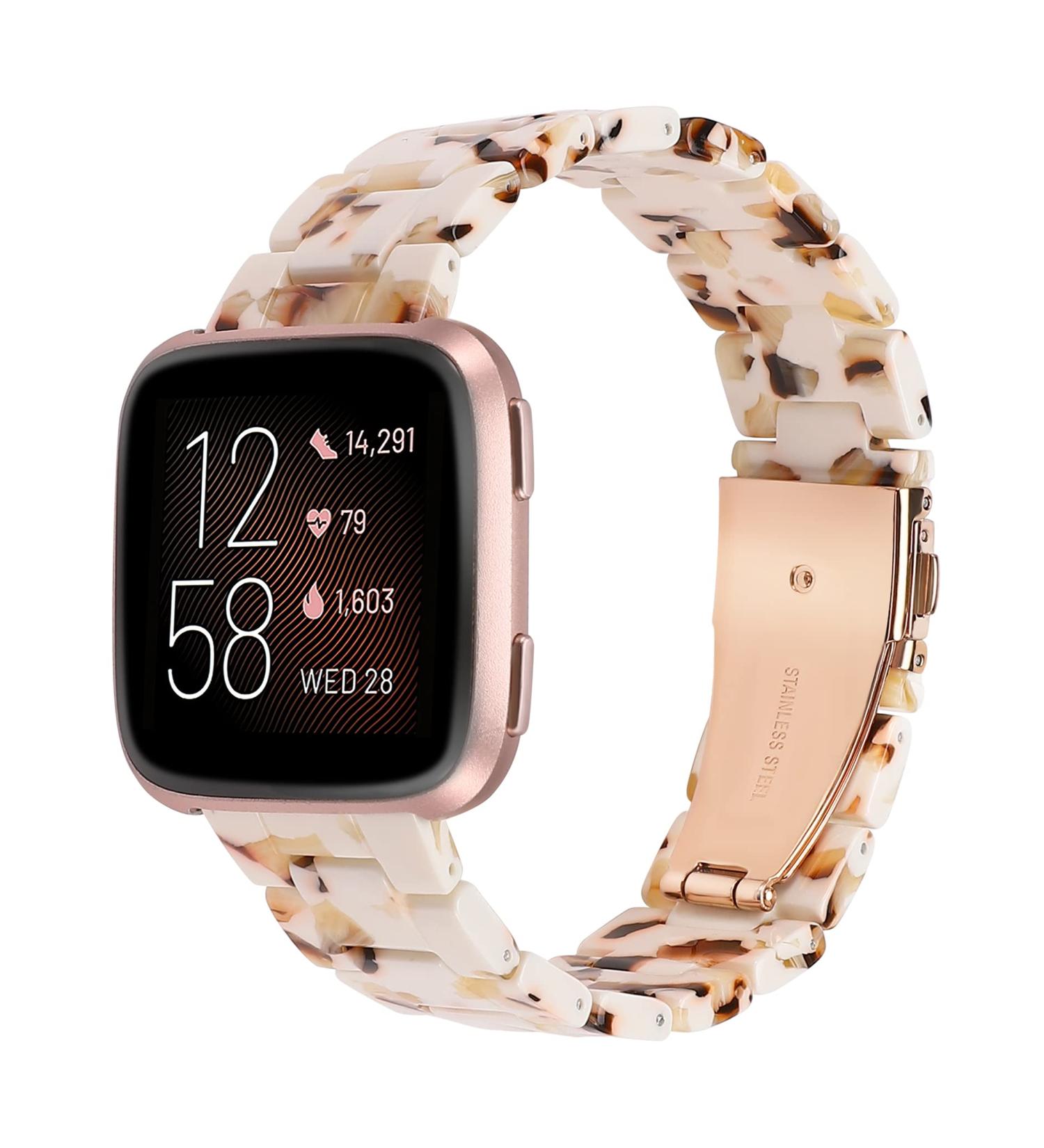 Wearlizer Resin Band Compatible with Fitbit Versa/Versa 2 /Versa Lite/Versa SE Bands for Women Men Lightweight Bracelet Replacement Wristband Strap for Versa 2 Smartwatch  Nougat White - Buy Online on SooperMarket.com