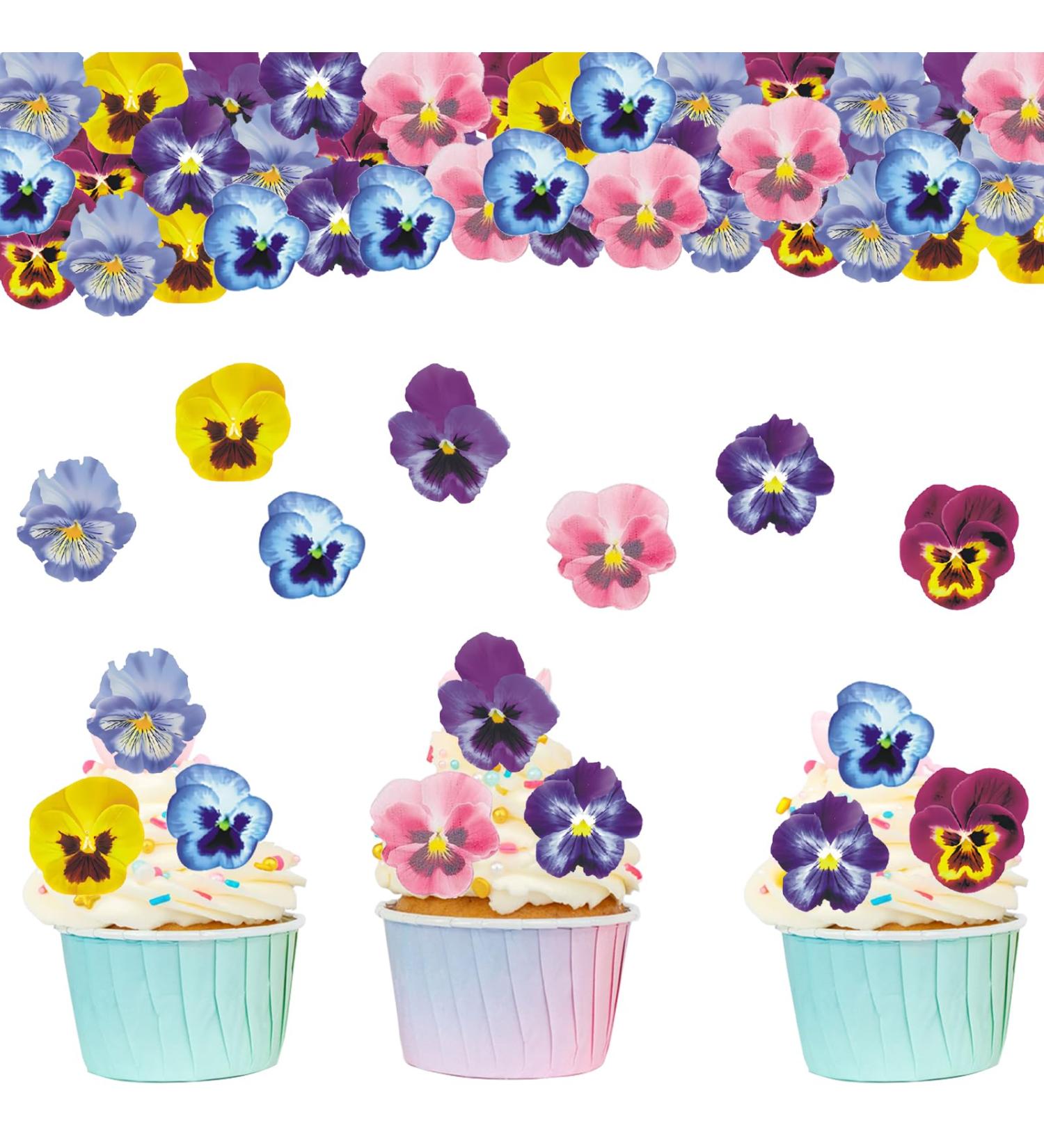 Shop Alegre 60 Edible Flowers for Cakes | Decorative Pansies for Birthdays Weddings & Muffins - Buy Online on SooperMarket.com