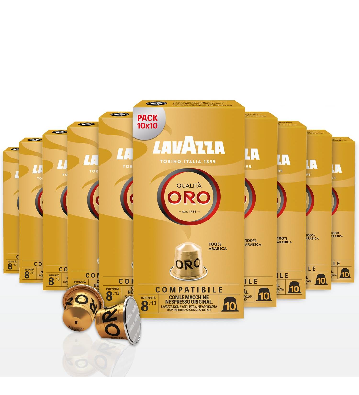 Lavazza Qualit Oro Coffee Capsules - Fruity-Floral Arabica Beans Nespresso Compatible 10 Pack - Buy Online on SooperMarket.com