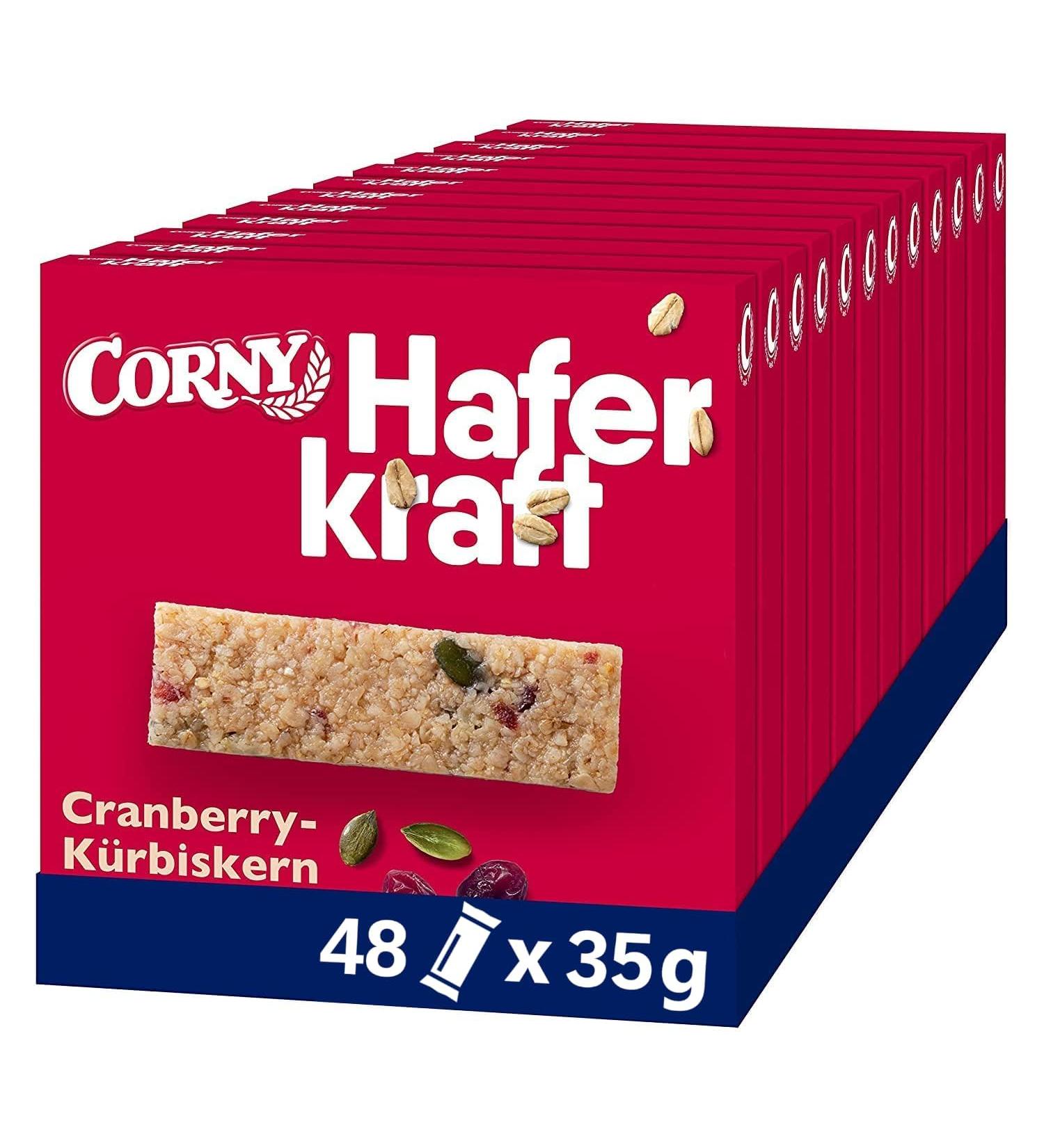 Oat Bar Corny Haferkraft Cranberry-Pumpkin Seed | Whole Grain Vegan Snack | 48x35g | International Shipping - Buy Online on SooperMarket.com