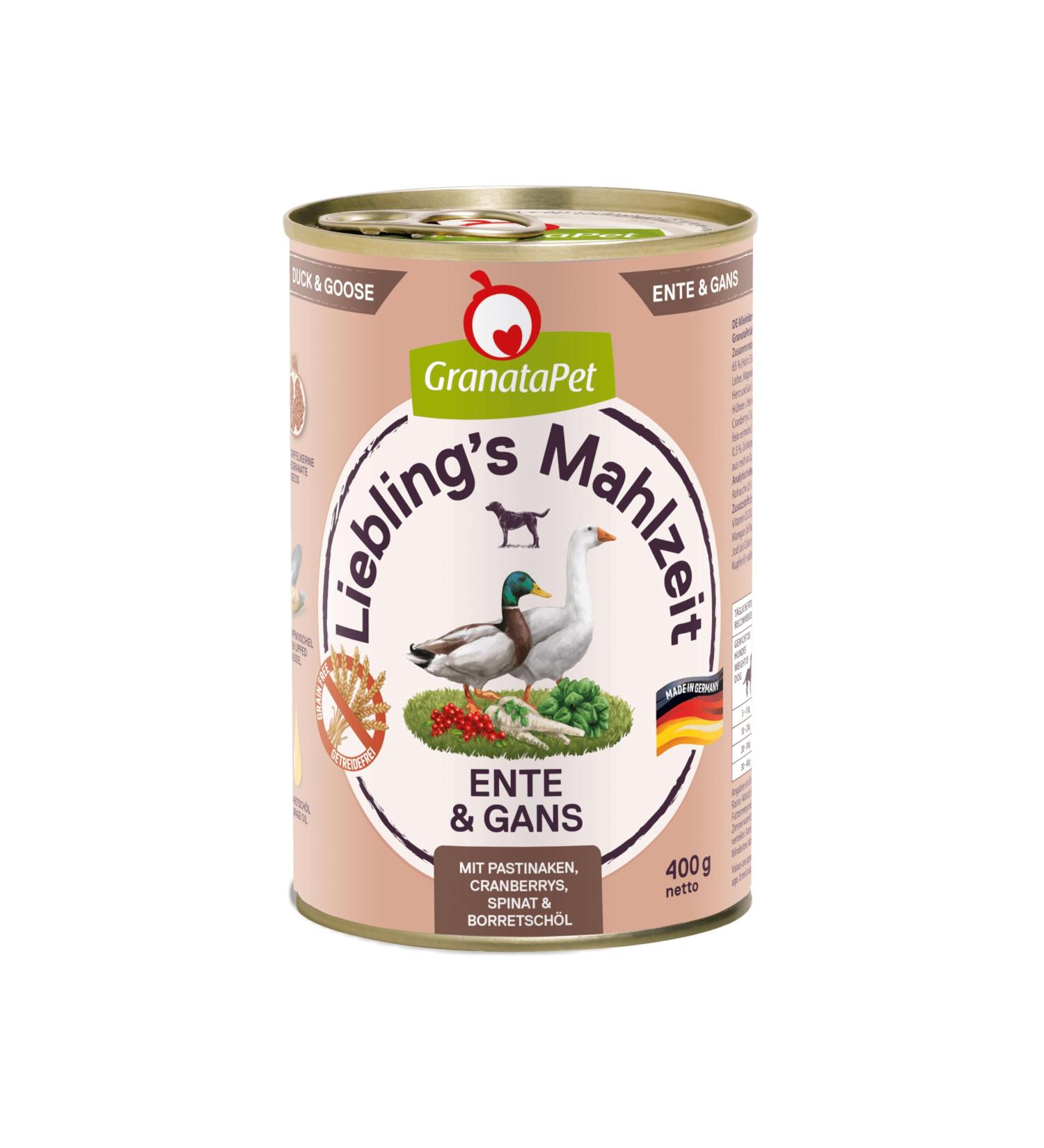 Granatapet Liebling's Meal Duck - Grain-Free Wet Dog Food Sugar Additive Free Single Feed 6 x 400g Pack - Buy Online on SooperMarket.com
