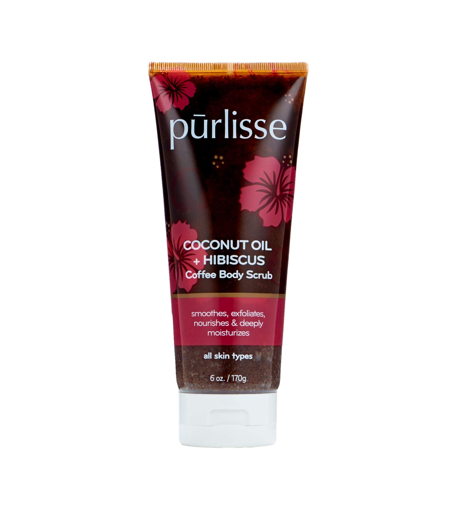 Purlisse Coconut Oil Coffee + Hibiscus Body Scrub | Exfoliating Skincare for Radiant Skin | International Shipping Available - Buy Online on SooperMarket.com