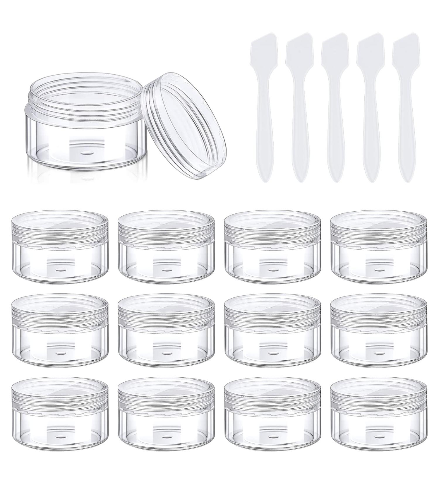 Pinsheng 50-Piece Clear Empty Cosmetic Containers - 5ml Travel Cream Jars with Lids Nail Art Jars & Spatula for Lip Balm & Lotion - Buy Online on SooperMarket.com