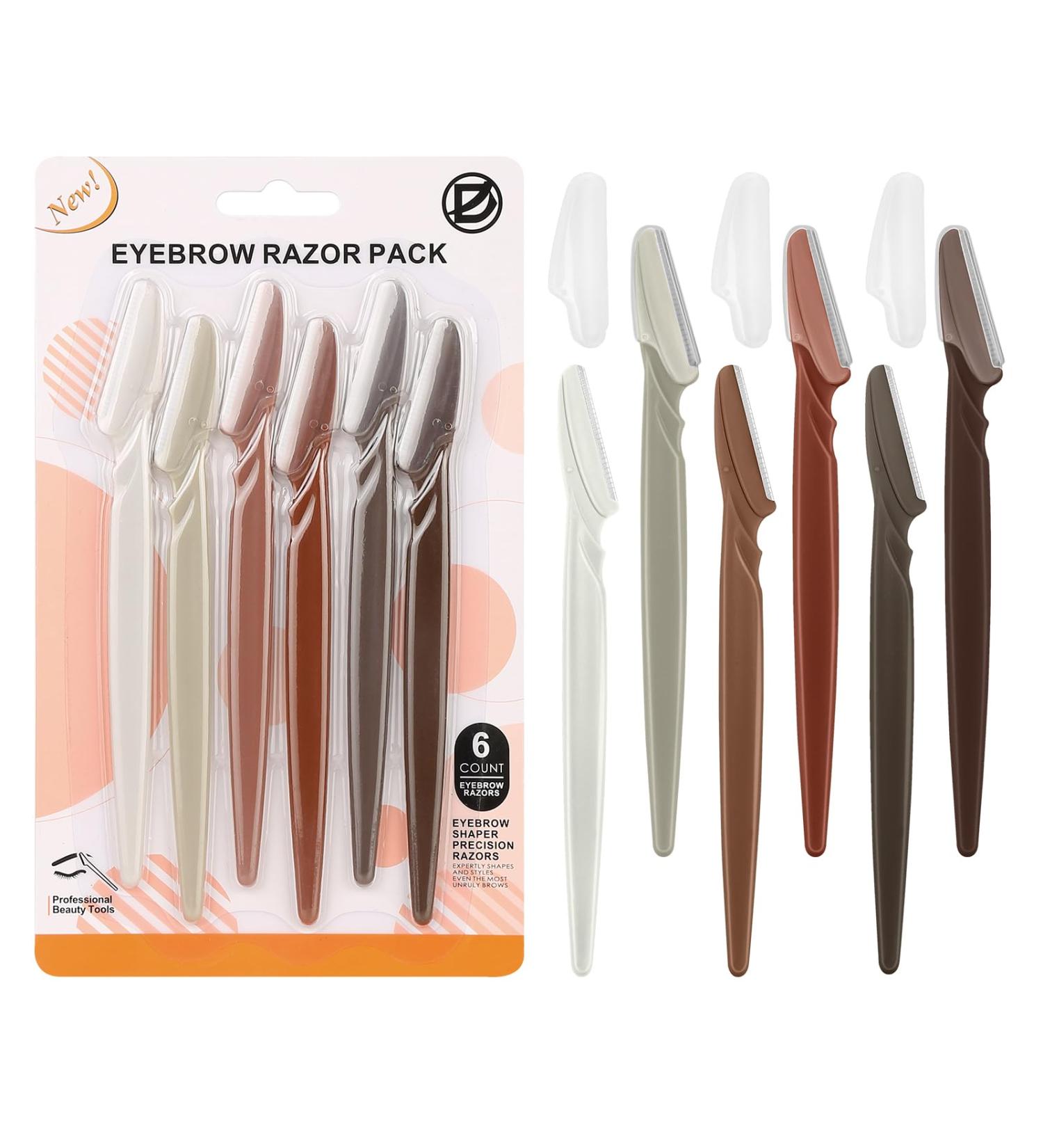 D Dermaplane Razor for Women - 6PCS Face Razors with Precision Cover | Eyebrow & Facial Hair Removal Tool - Buy Online on SooperMarket.com