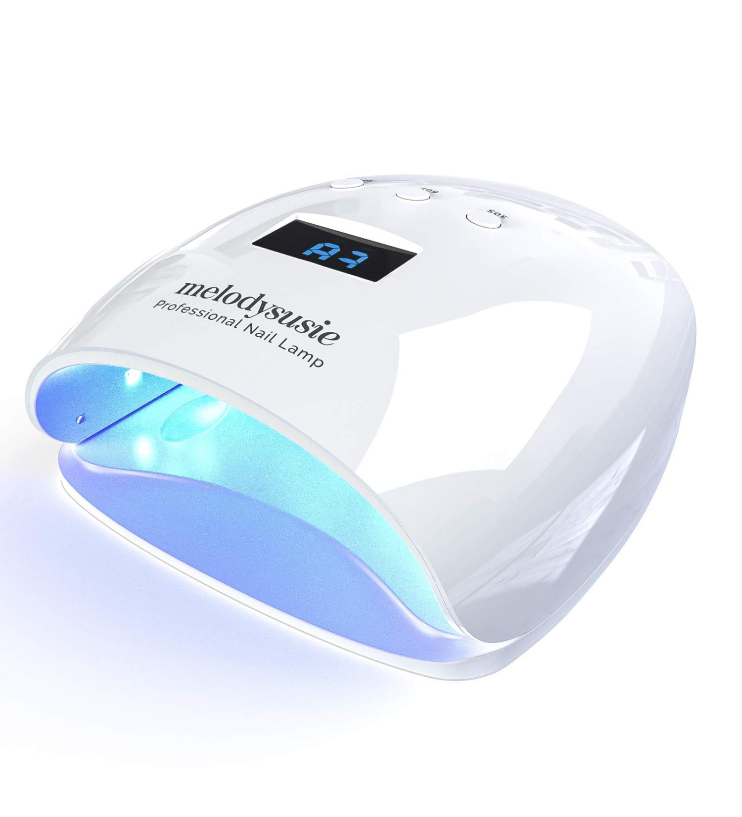 MelodySusie 54W UV LED Nail Lamp for Gel Nail Polish - 3 Timer Settings, LCD Display, Automatic Sensor | Nail Dryer with Detachable Tray & Tools - Buy Online on SooperMarket.com