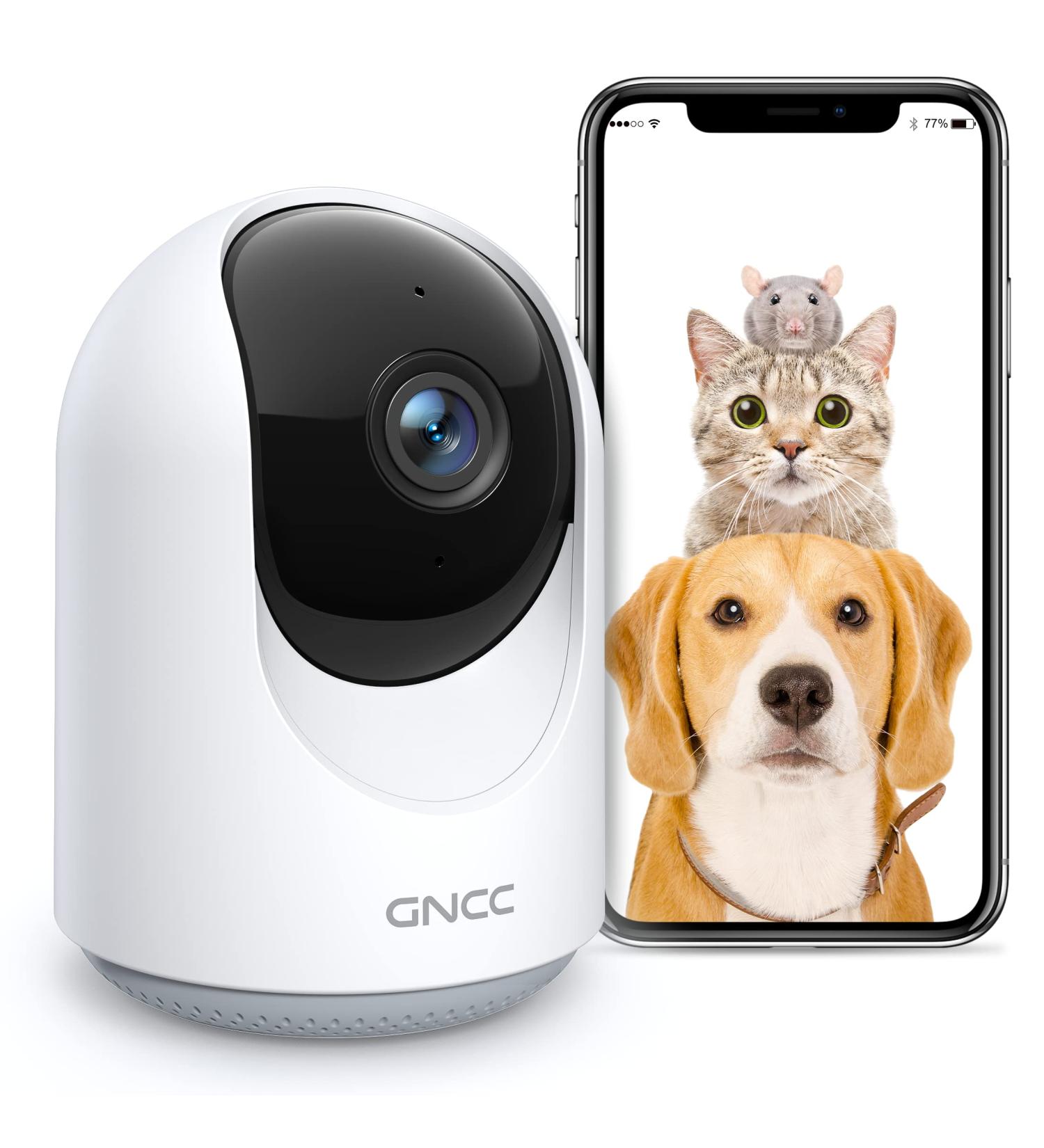 Buy GNCC Pet Cameras with App - 1080P HD 360 Swiveling 2-Way Audio Alexa Compatible - International Shipping Available - Buy Online on SooperMarket.com