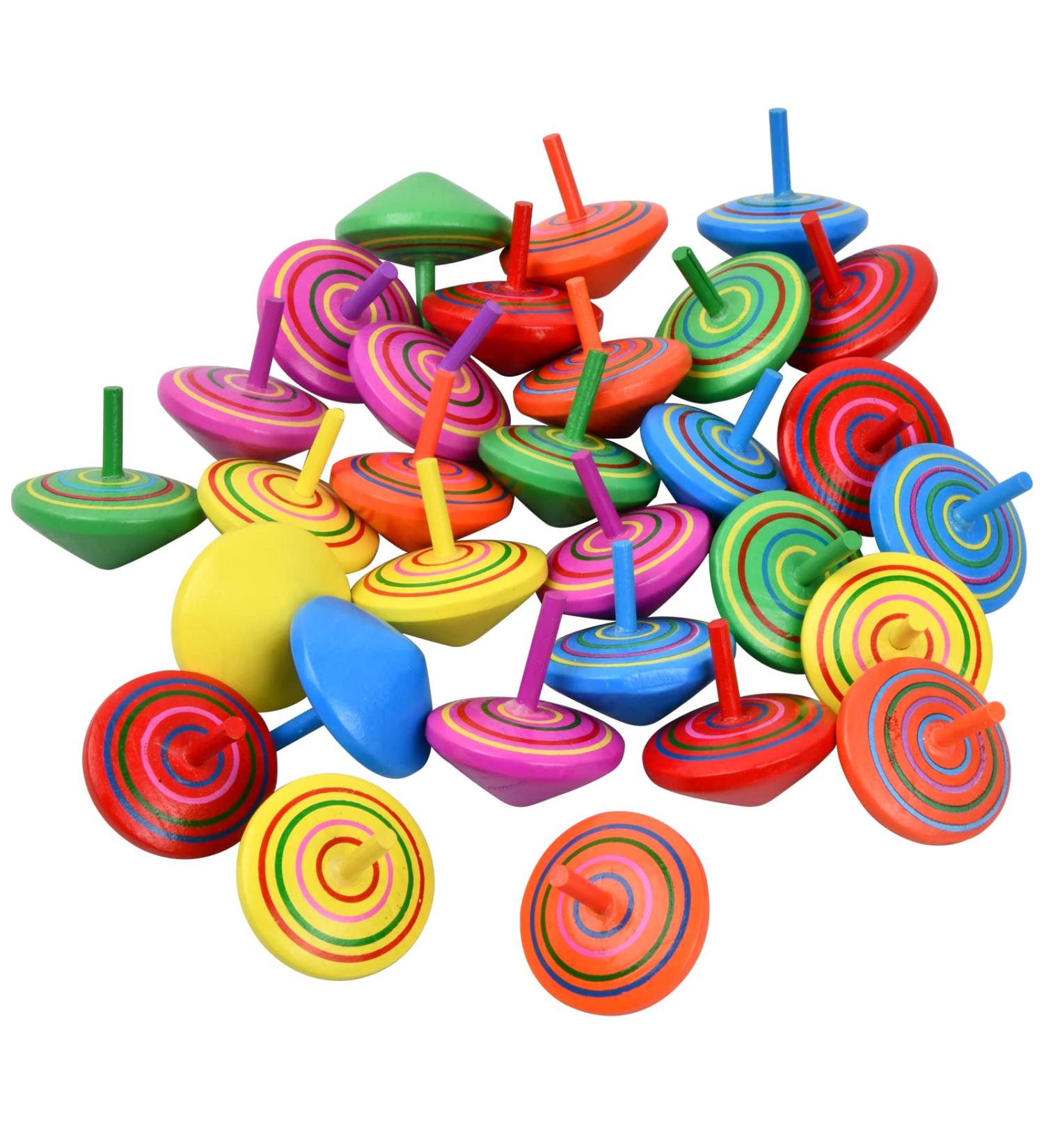 Xzeemo 30-Piece Colorful Wooden Gyro Toy Set - Roundabout & Clamps Gift for Children's Birthdays | Fun Educational Wooden Toys - Buy Online on SooperMarket.com