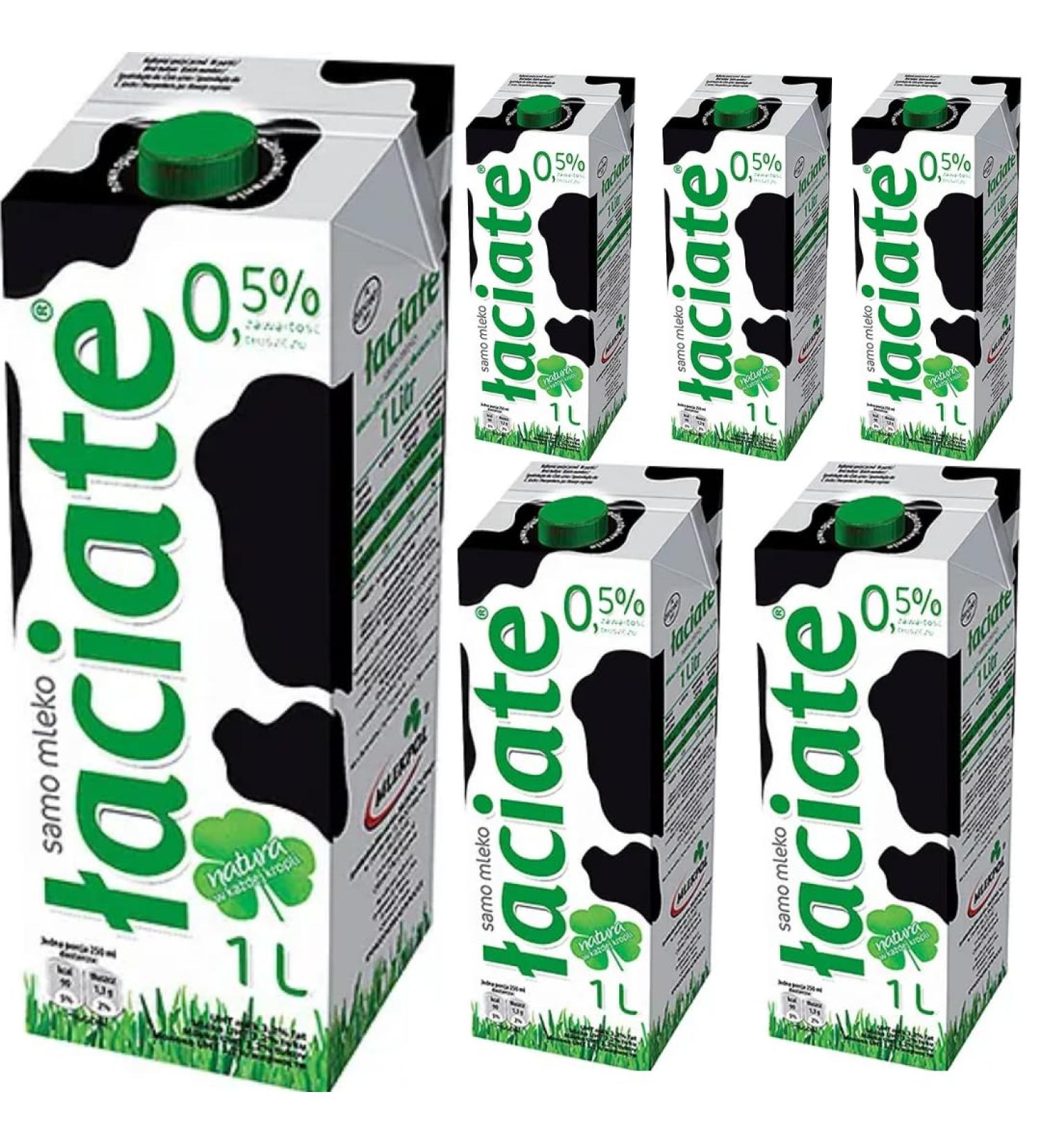 Laciate Green Milk 0.5% Fat UHT Milk 1000 Mililiter x 6 Boxes - Buy Online on SooperMarket.com