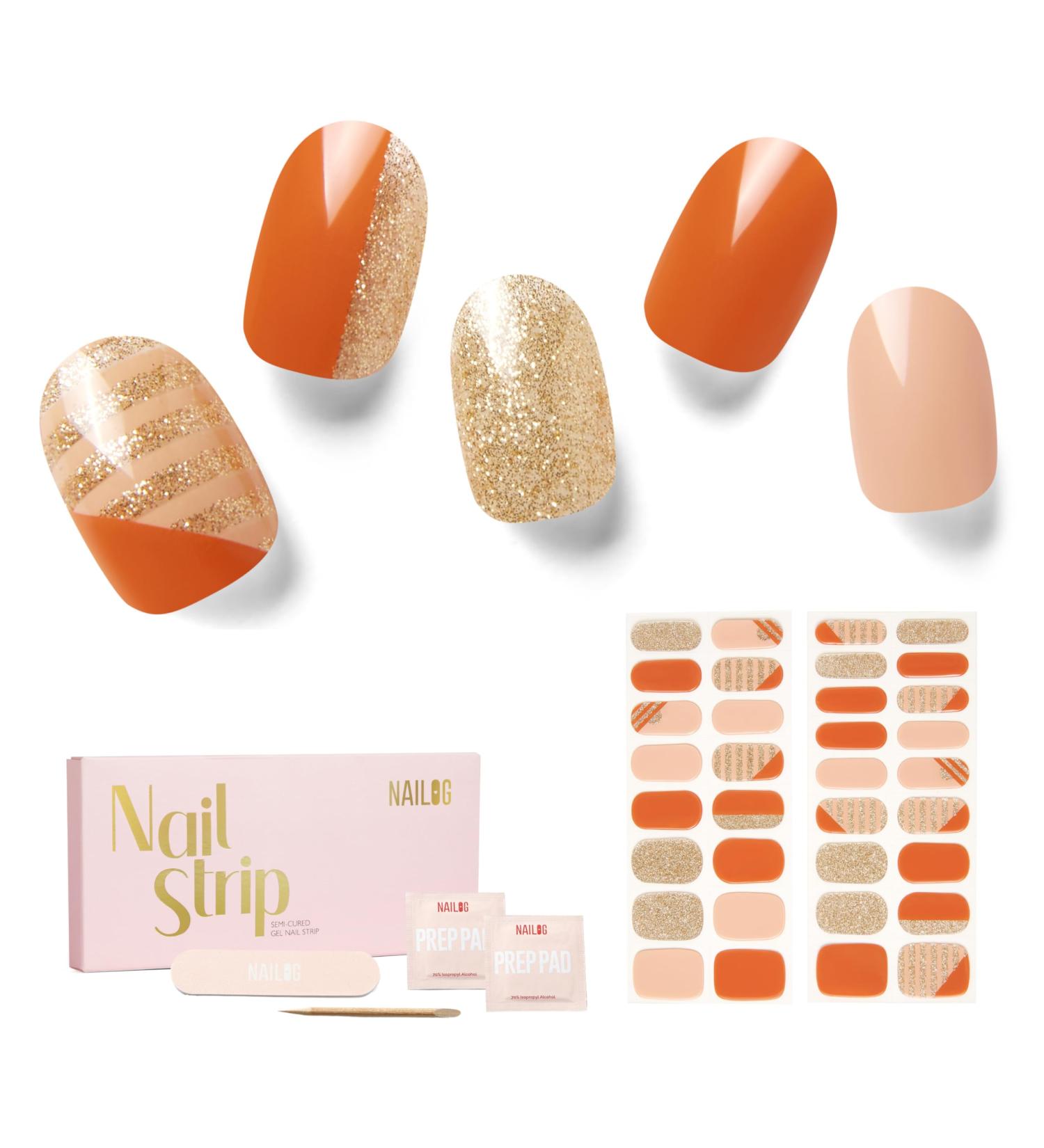 NAILOG Soft Gel Nail Strips - 34 Salon-Quality Long Lasting Stickers for Women - Buy Online on SooperMarket.com