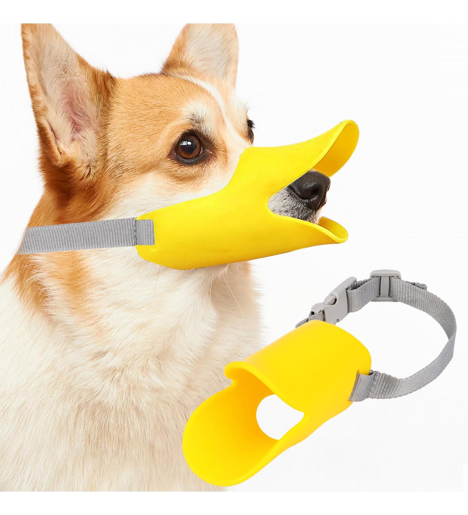 Shop Cute Duck-Shaped Dog Muzzle | Soft Silicone Adjustable Anti-Bite & Anti-Eating for Small/Medium Dogs - Buy Online on SooperMarket.com