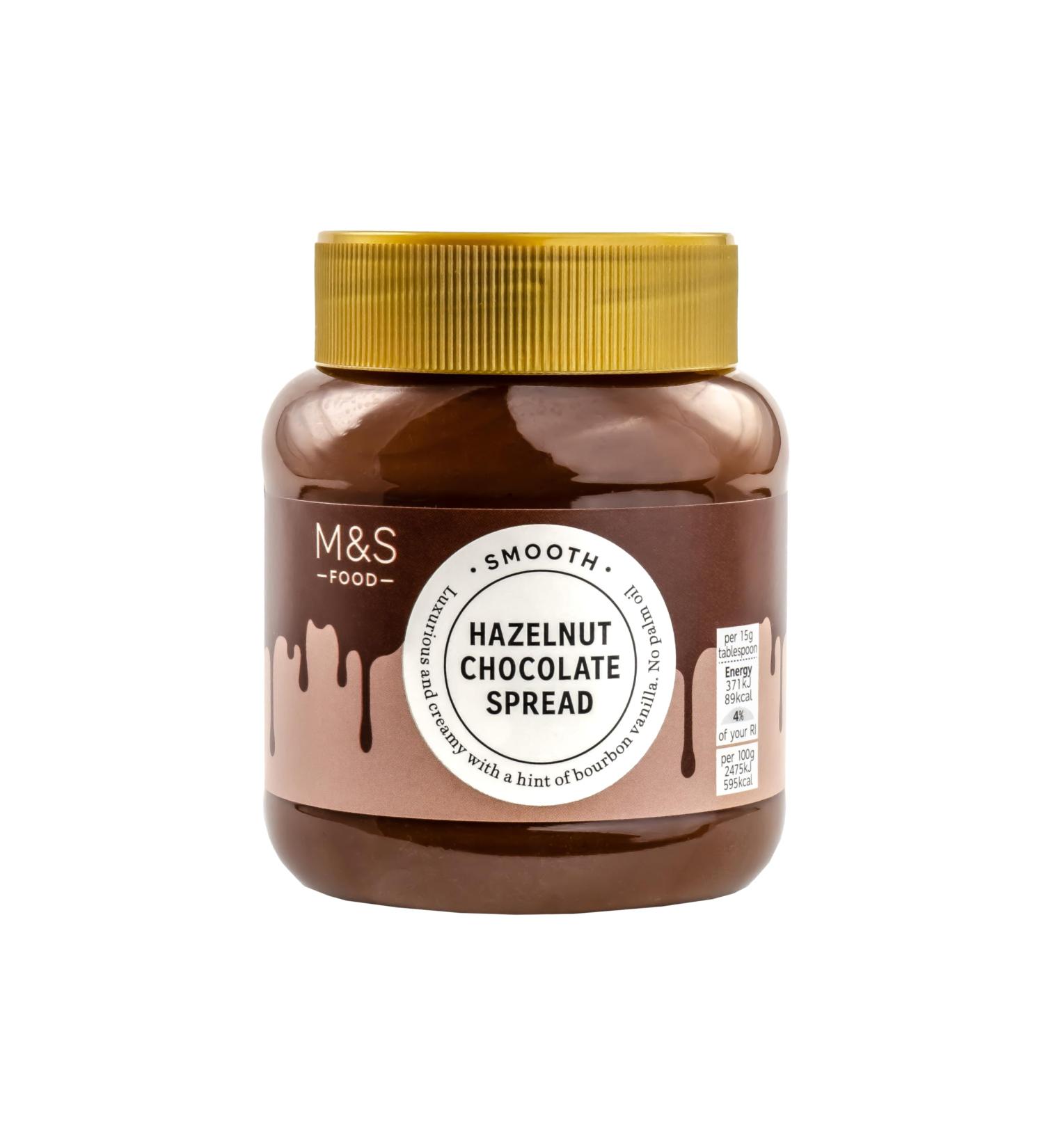 M&S Marks & Spencer Smooth Hazelnut Chocolate Spread with Bourbon Vanilla Vegetarian 400g