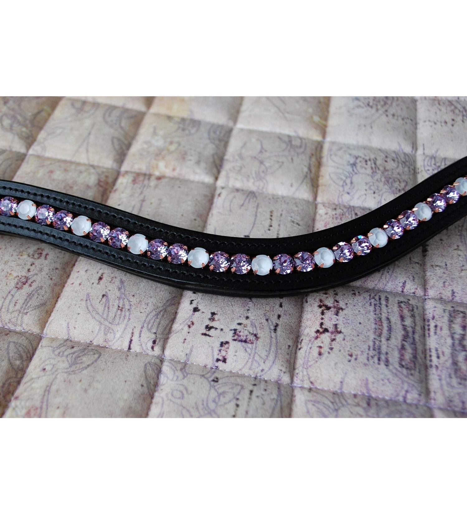 Gl cksHucke 'Fliederliebe' Glitter Browband - Purple & Light Blue Curved Leather for Ponies - Buy Online on SooperMarket.com