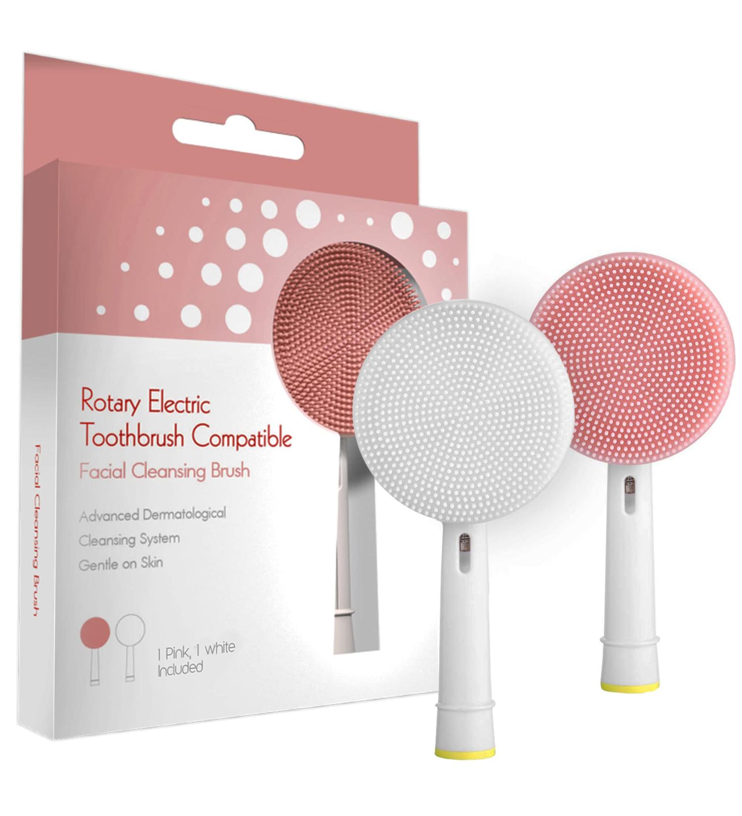 2-Pack Waterproof Silicone Facial Cleansing Brush Replacement Heads for Oral B Braun Electric Toothbrush Bases - Buy Online on SooperMarket.com