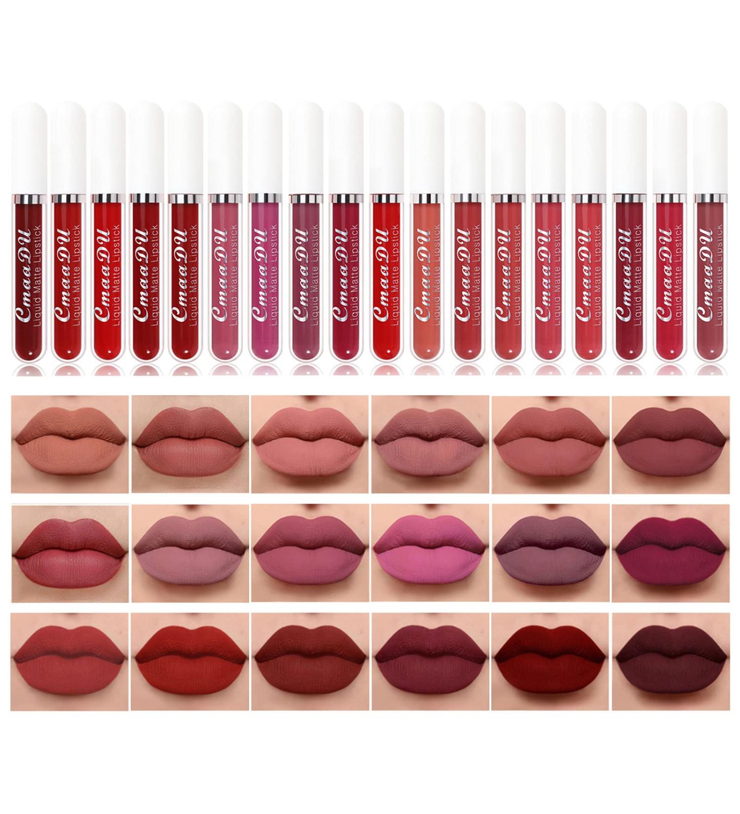 Bonnie Choice Store 18PCS Matte Liquid Lipstick Set Long-Lasting Nude Shades | Waterproof & High Pigmented Lip Gloss Set for Women - Buy Online on SooperMarket.com