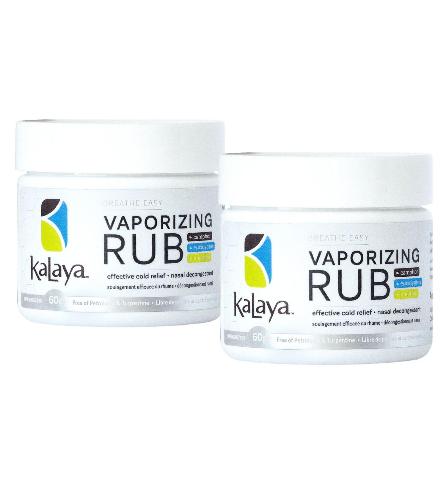KaLaya Breathe Easy Vaporizing Rub (Pack of 2)- Nasal Decongestant Cough Suppressant Relief from Cold Aches & Pains and Chest Rub 60 g (Pack of 2) - Buy Online on SooperMarket.com