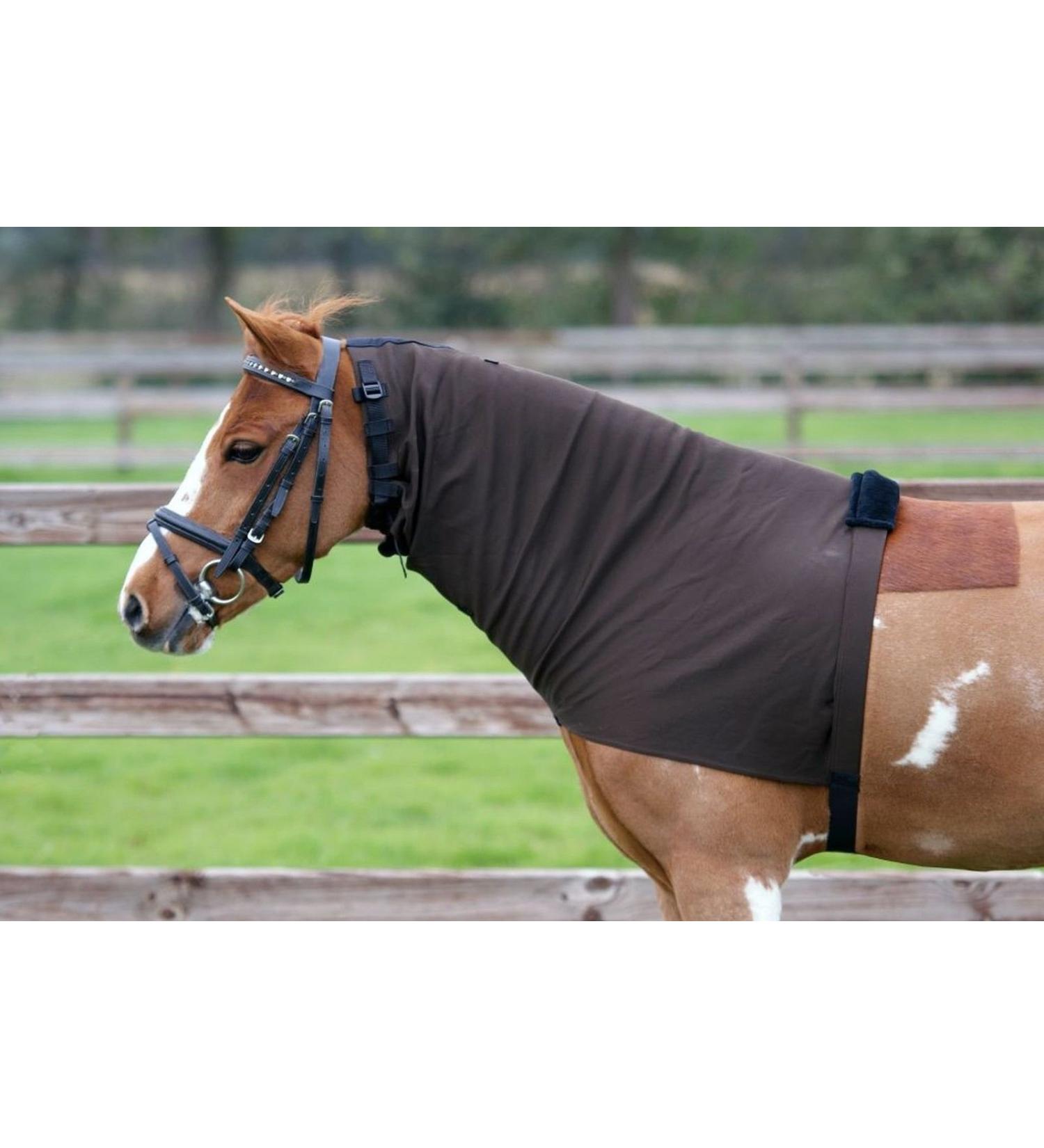QHP Neckpiece Eczema elastic with throat strap and girth (M) M brown