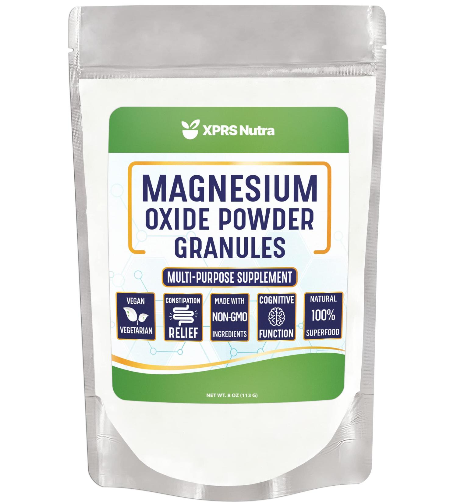 XPRS Nutra Magnesium Oxide Powder - Premium Bone and Joint Support Supplement (8 oz) - Buy Online on SooperMarket.com