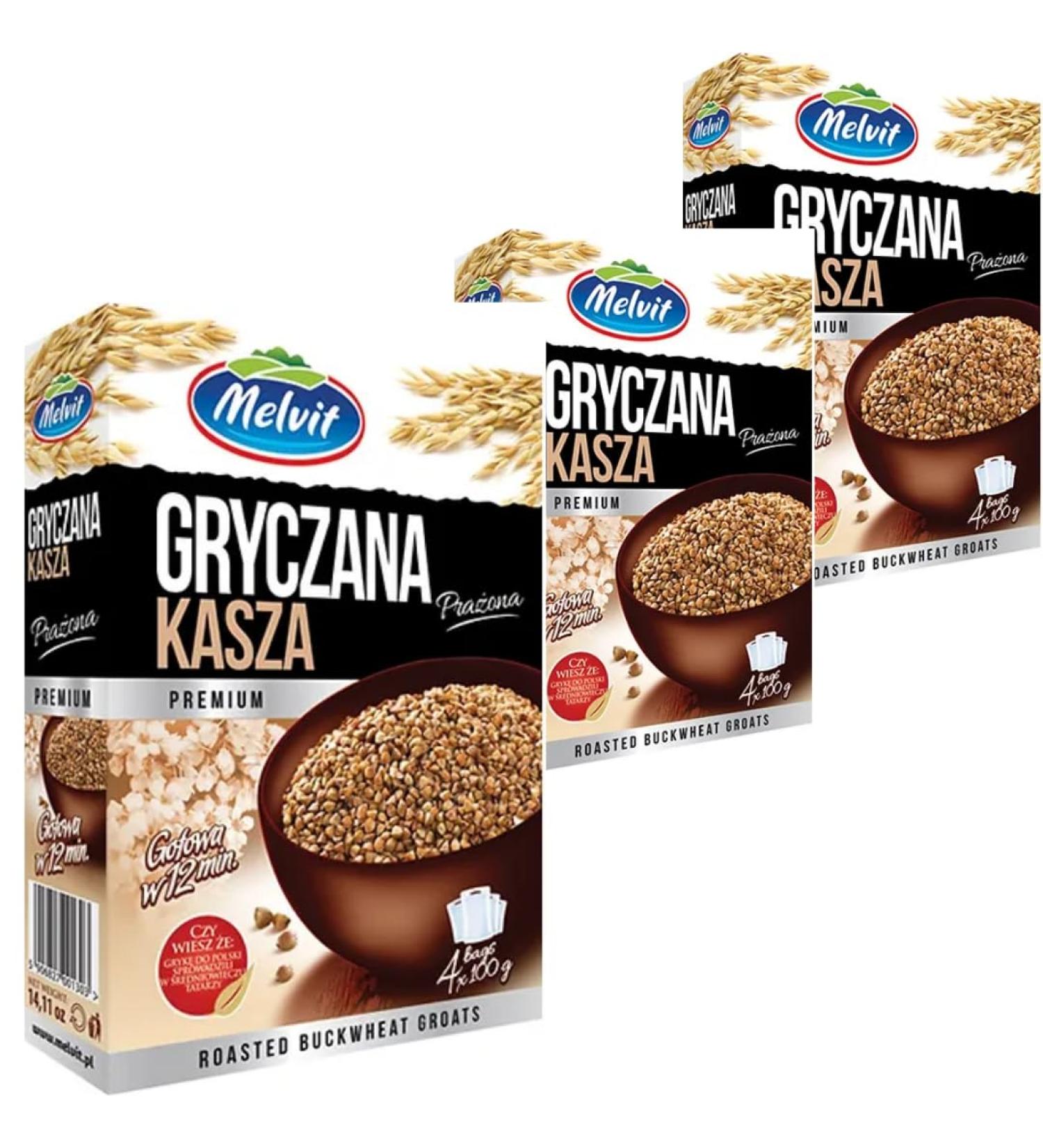 Melvit Roasted Buckwheat Cereal Muesli Corn Flakes 400 Gram x 3 Pieces