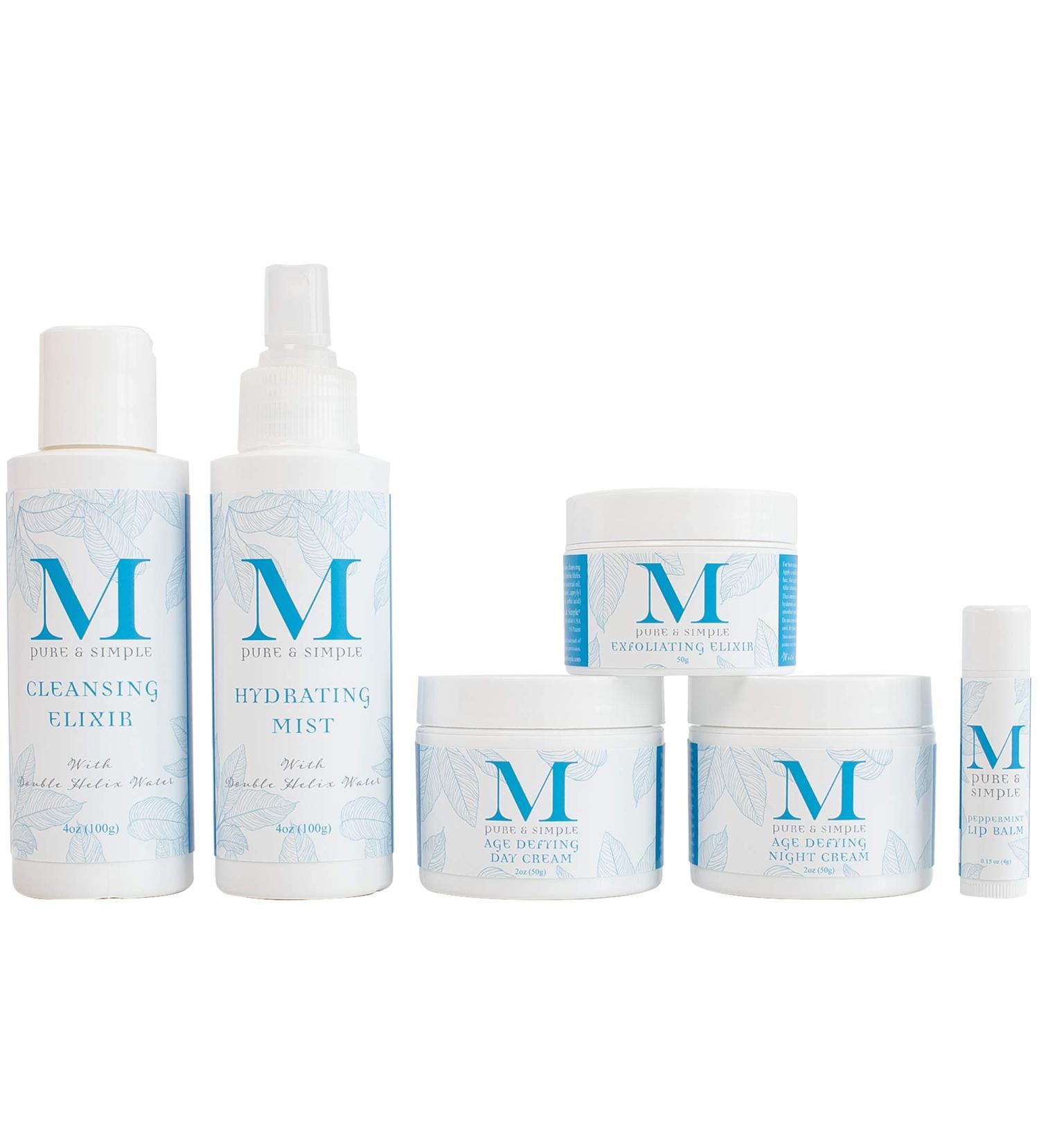 Shop Anti Aging Skin Care Set for Men & Women 6-Piece Facial Kit with Double Helix Water Day Cream Night Cream Cleanser Mist & Exfoliator International Shipping Available - Buy Online on SooperMarket.com