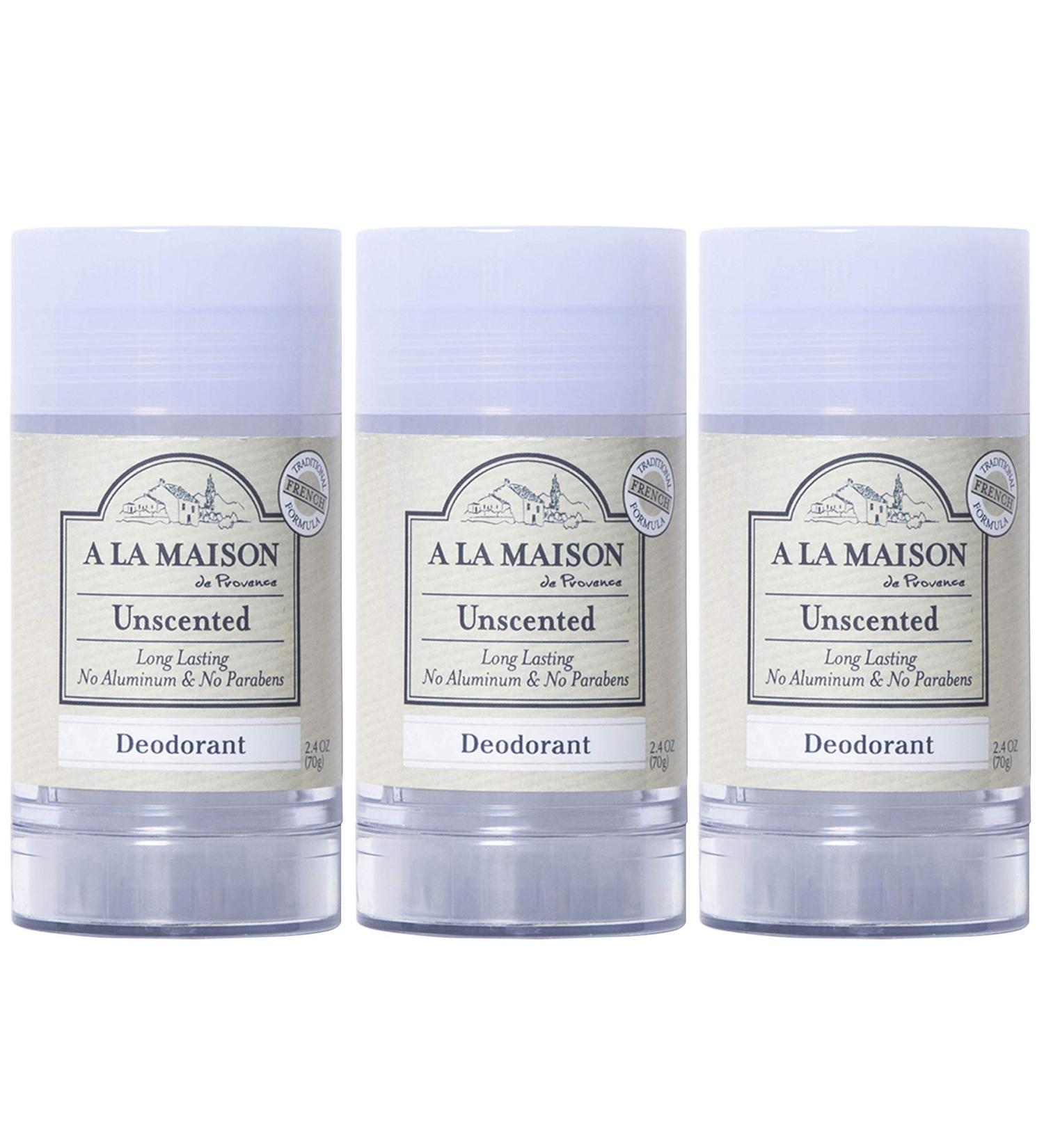 A La Maison de Provence Natural Aluminum-Free Deodorant | Unscented | Traditional French Milled Formula | Long Lasting Safe and Effective | Free of SLS Parabens and Sulfates (3 Pack) Unscented 1 Count (Pack of 3) - Buy Online on SooperMarket.com