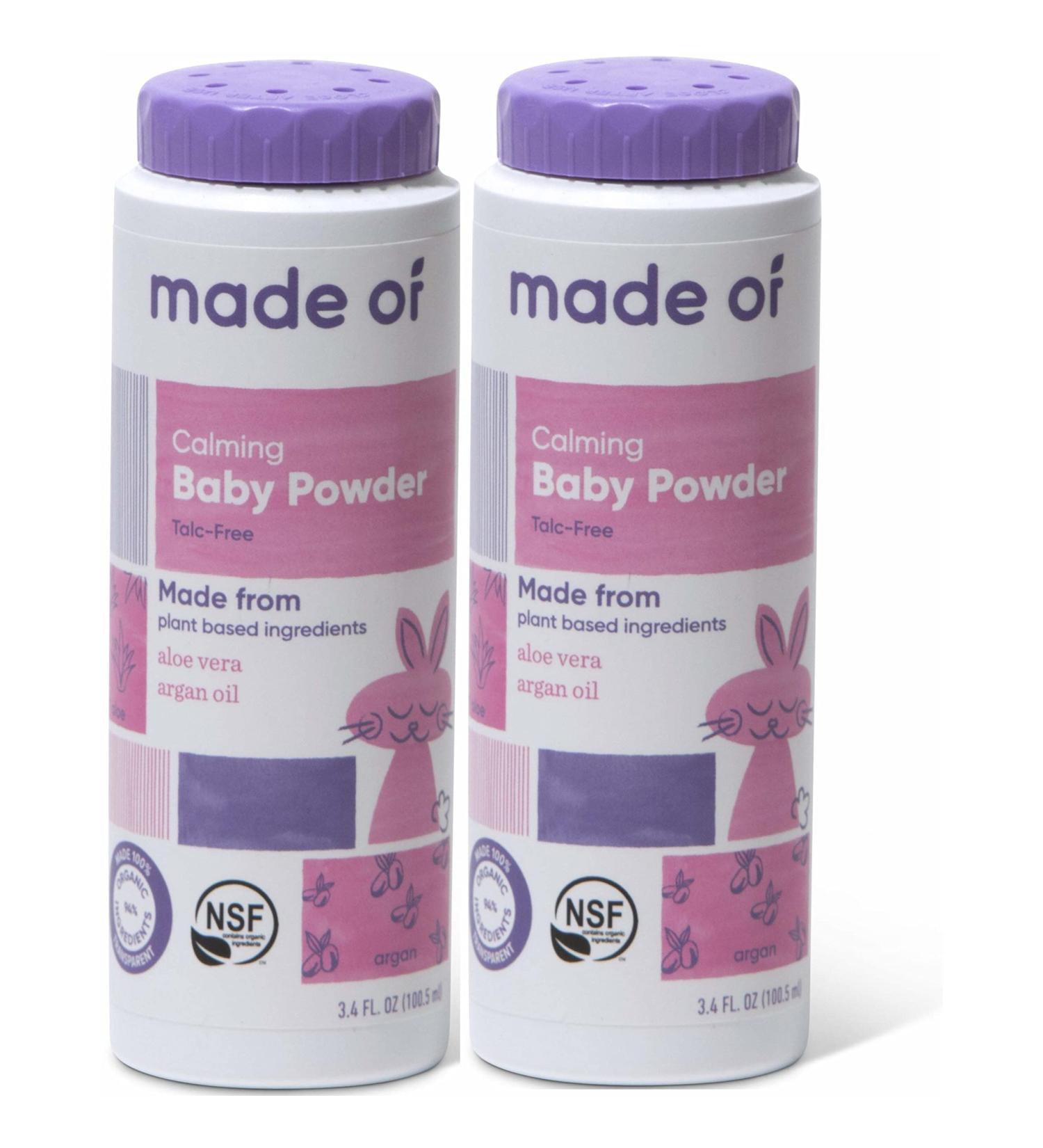Organic Corn Starch Baby Powder for Sensitive Skin - NSF Organic Certified - Made in USA - Fragrance-Free - 3.4oz (Pack of 2) - Buy Online on SooperMarket.com