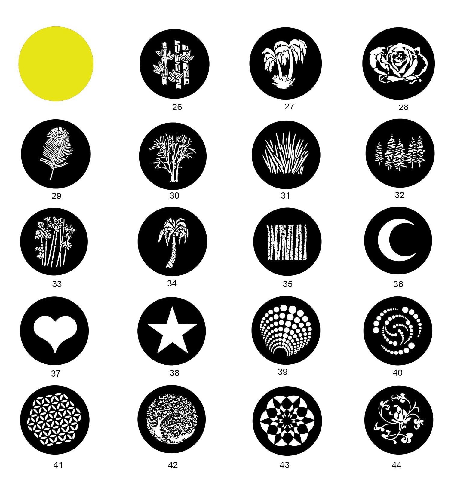 WELLMAKING G-40 Film Sheet GOBO Set for Snoot, Concender, Led Light with Green Colors Gels Yellow