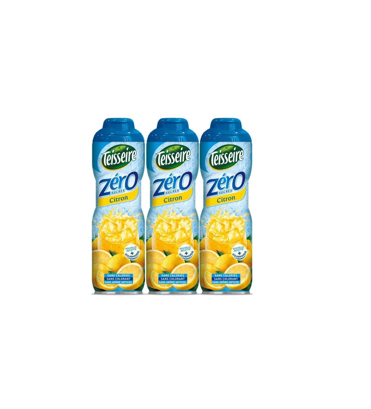 Teisseire Drinks Syrup Lemon 0% - 600ml - Syrup that tastes just like the fruit (pack of 3) Lemon 600 ml (pack of 3)