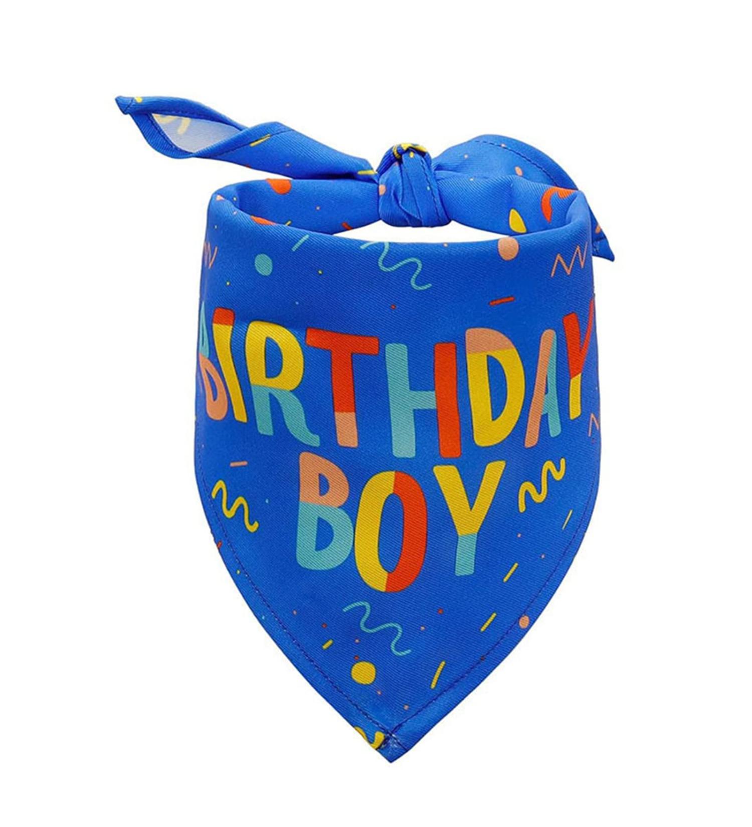Dog Birthday Bandana Birthday Dog Bandana Boy Triangle Scarf Triangle Dog Scarfs Bandanas for Small Medium Dogs Pets Birthday Party Supplies (Blue) - Buy Online on SooperMarket.com