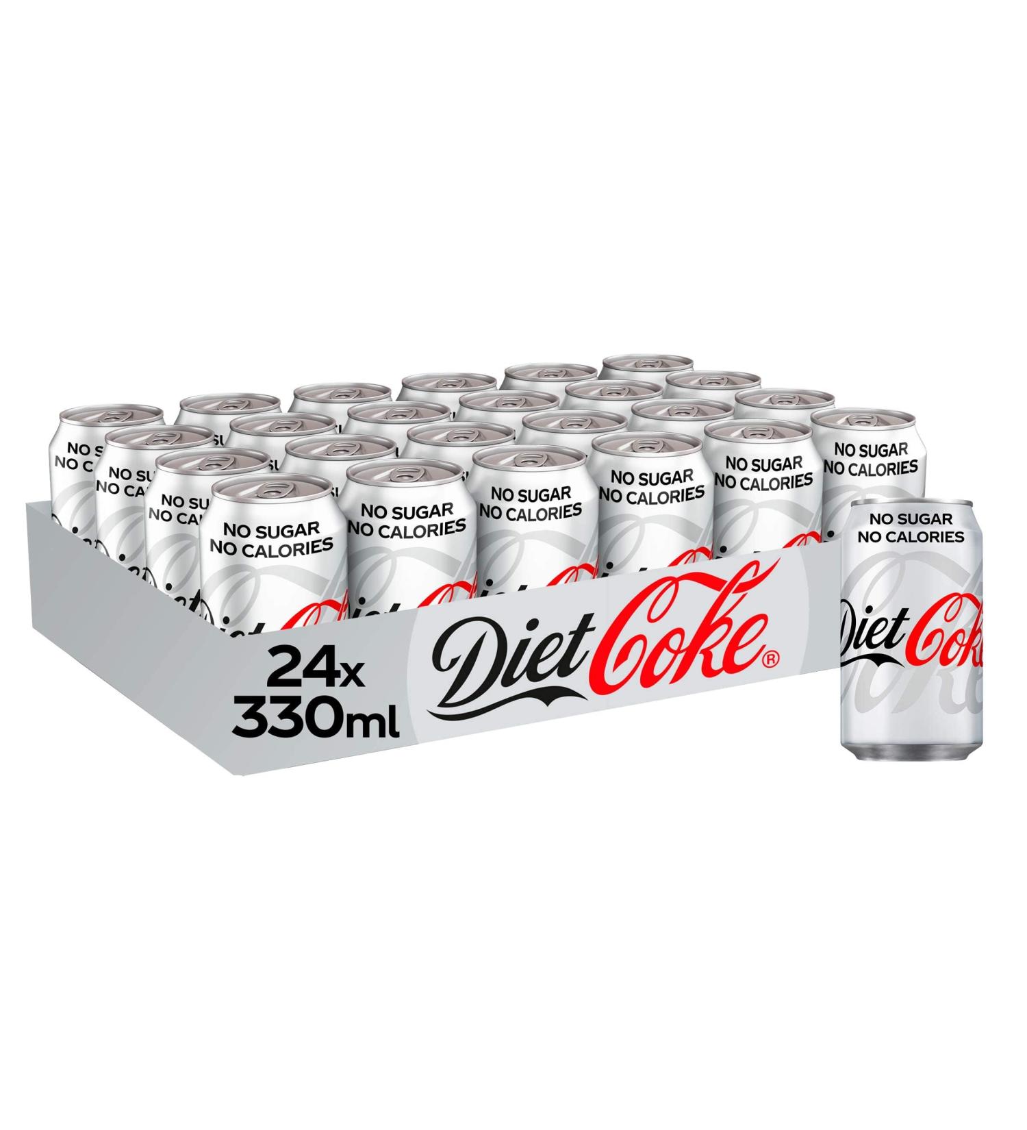 Diet Coca Cola Coke Cans 24x330ml 31.07.2024 (24 Cans (1 Box)) Cola 24 Cans (1 Box)
