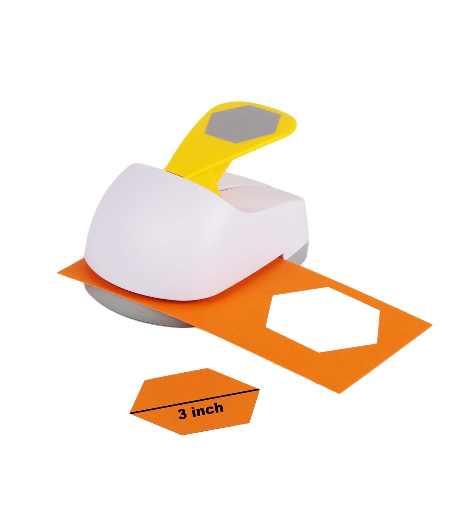 Craft Lever Punch 3 Hexagon DIY Handmade Paper Punch - White Color - Buy Online on SooperMarket.com