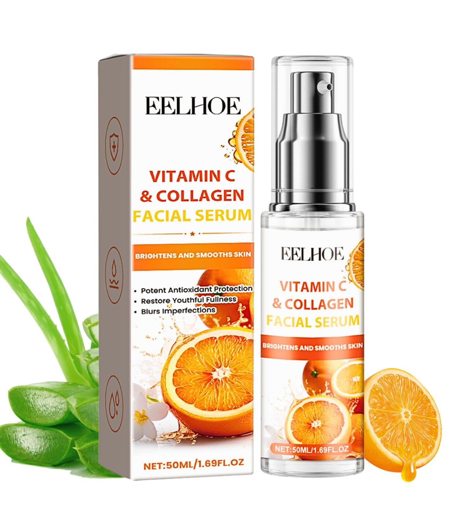 Vitamin C Serum with Collagen Vitamin C Serum for Face Vitamin C Serum Natural Anti Aging & Wrinkle Facial Serum Vitamin C Collagen Serum Brightening Serum Improve Dull Tired Skin 50ml - Buy Online on SooperMarket.com