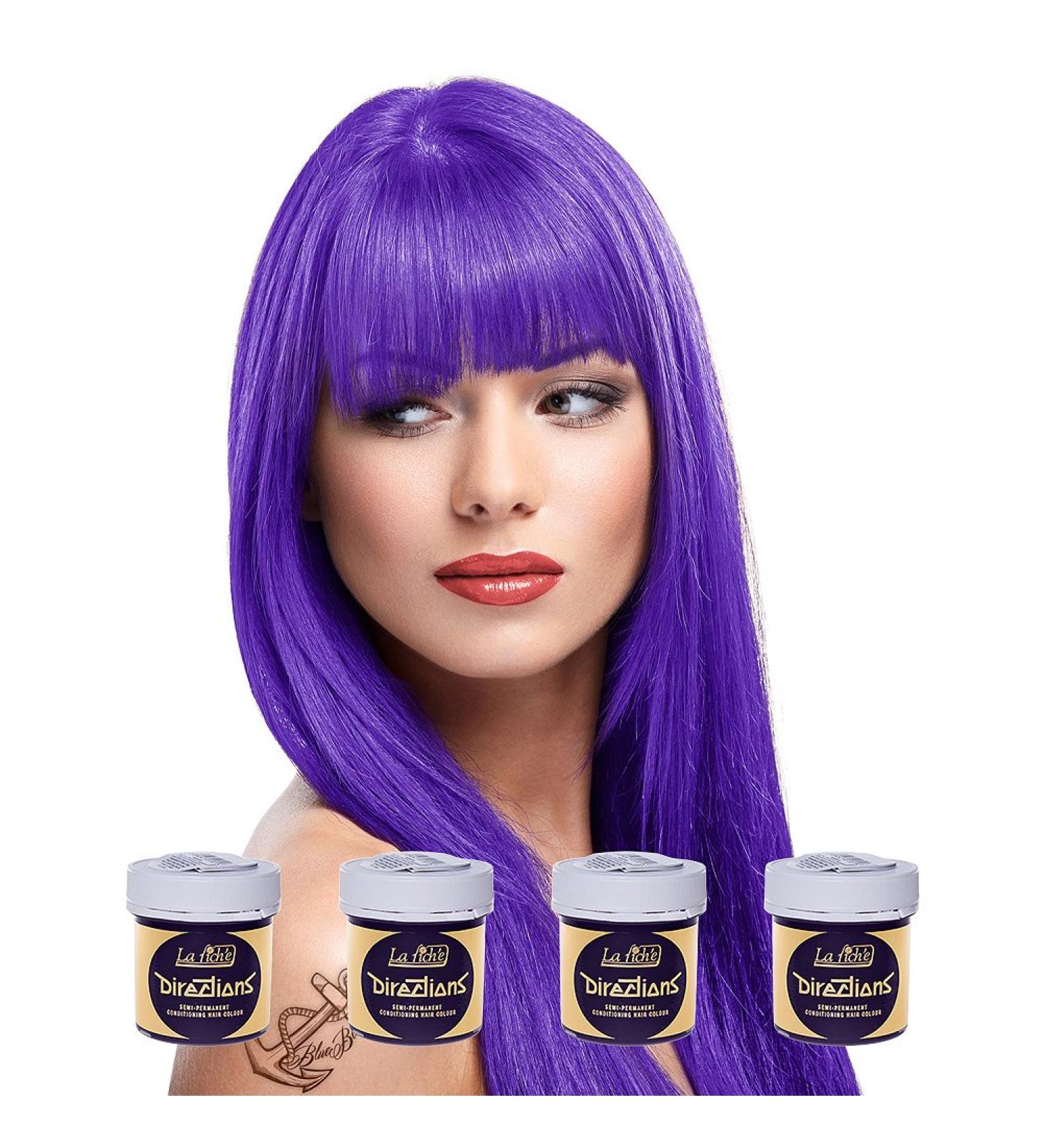 Directions Violet Hair Dye Set - 4 x 88ml | Bright Long-Lasting Hair Color | International Shipping Available - Buy Online on SooperMarket.com