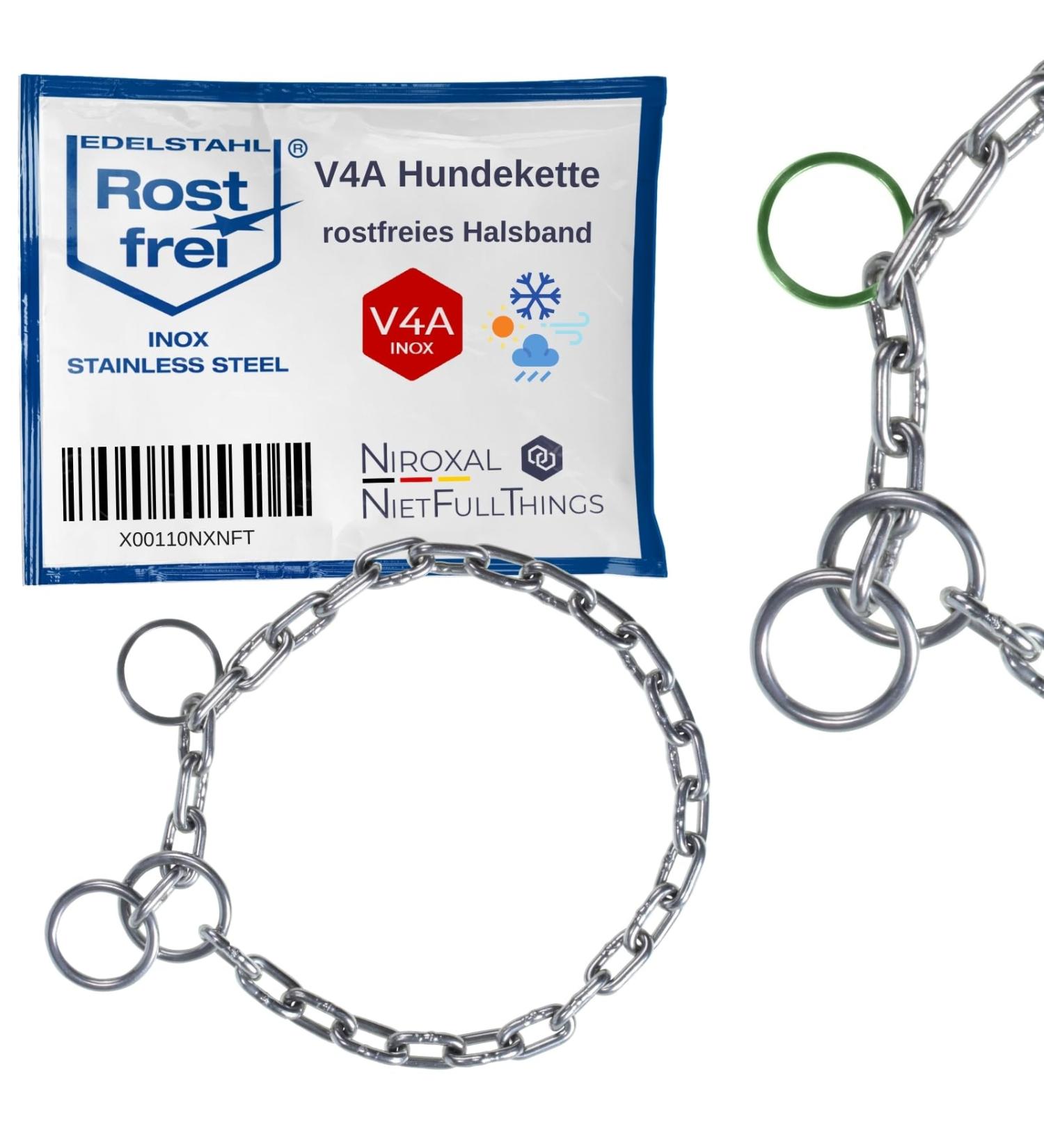 Stainless Steel Dog Chain Choker with Pull Stop for Dog Training - Short Links 4 mm Thick - Length 70 cm Dog Necklace with Strain Limiter Gesamtl nge: 70 cm Thickness: 4 mm - Buy Online on SooperMarket.com