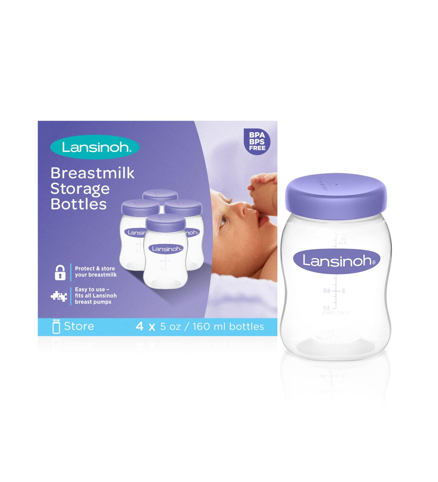 Lansinoh Breastmilk Storage Breast Pump Bottles 4 Count - Buy Online on SooperMarket.com