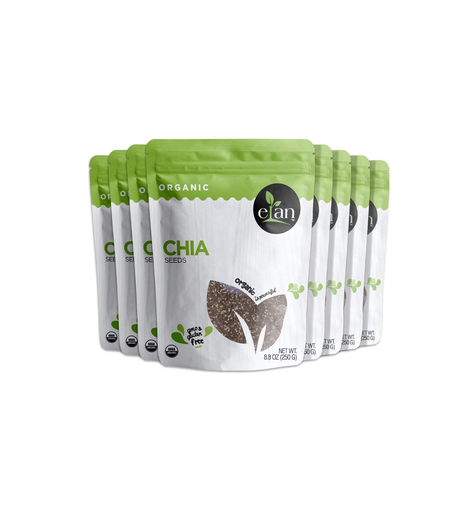 ELAN Organic Seeds Chia 8 Pack 70.4 Oz Non-GMO Vegan Gluten-Free - Buy Online on SooperMarket.com