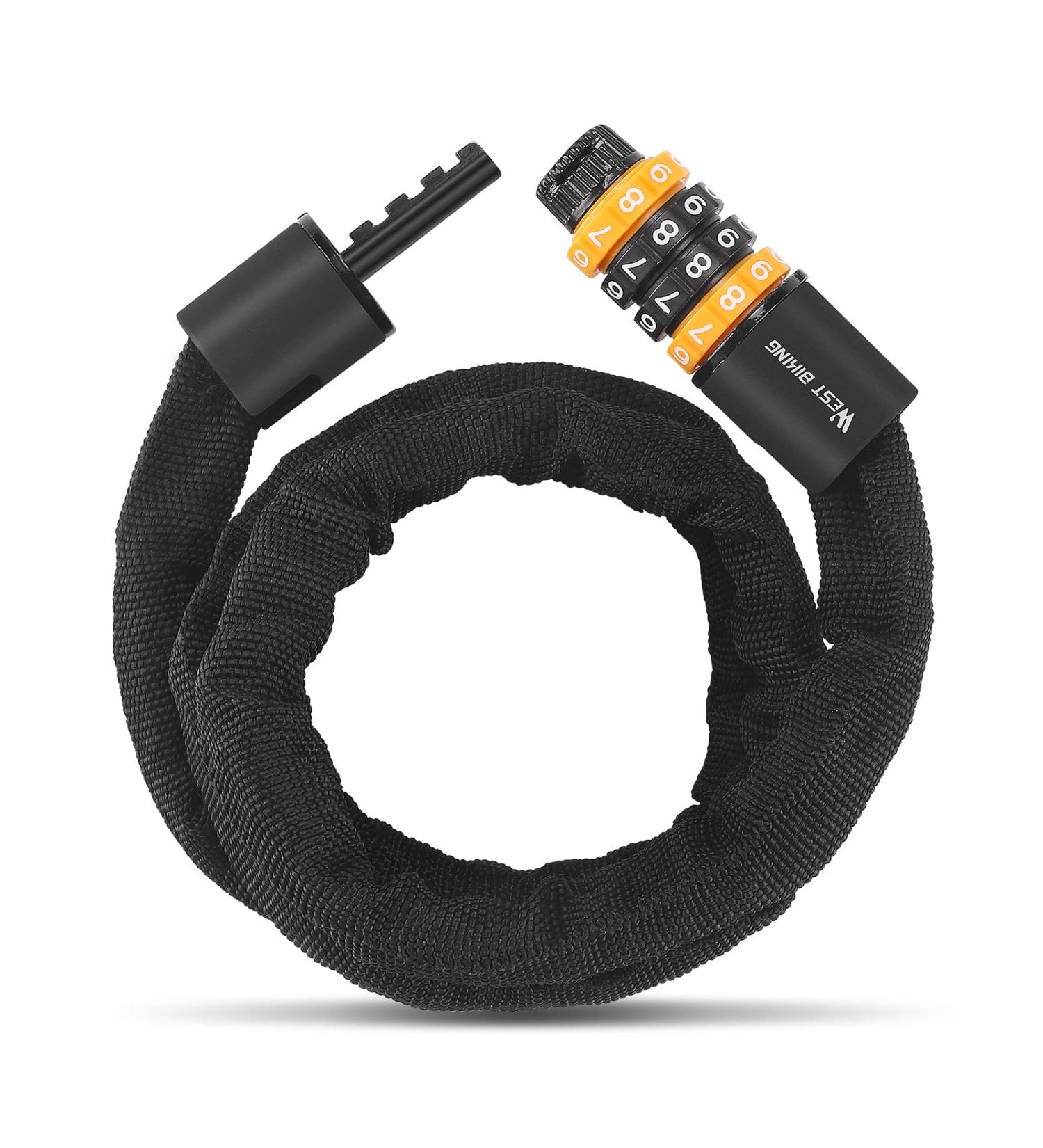 Buy Hongyea 4-Digit Combination Bicycle Lock | 100cm Steel Chain for Maximum Security - Ideal for Motorcycles & Kids' Bikes - Buy Online on SooperMarket.com