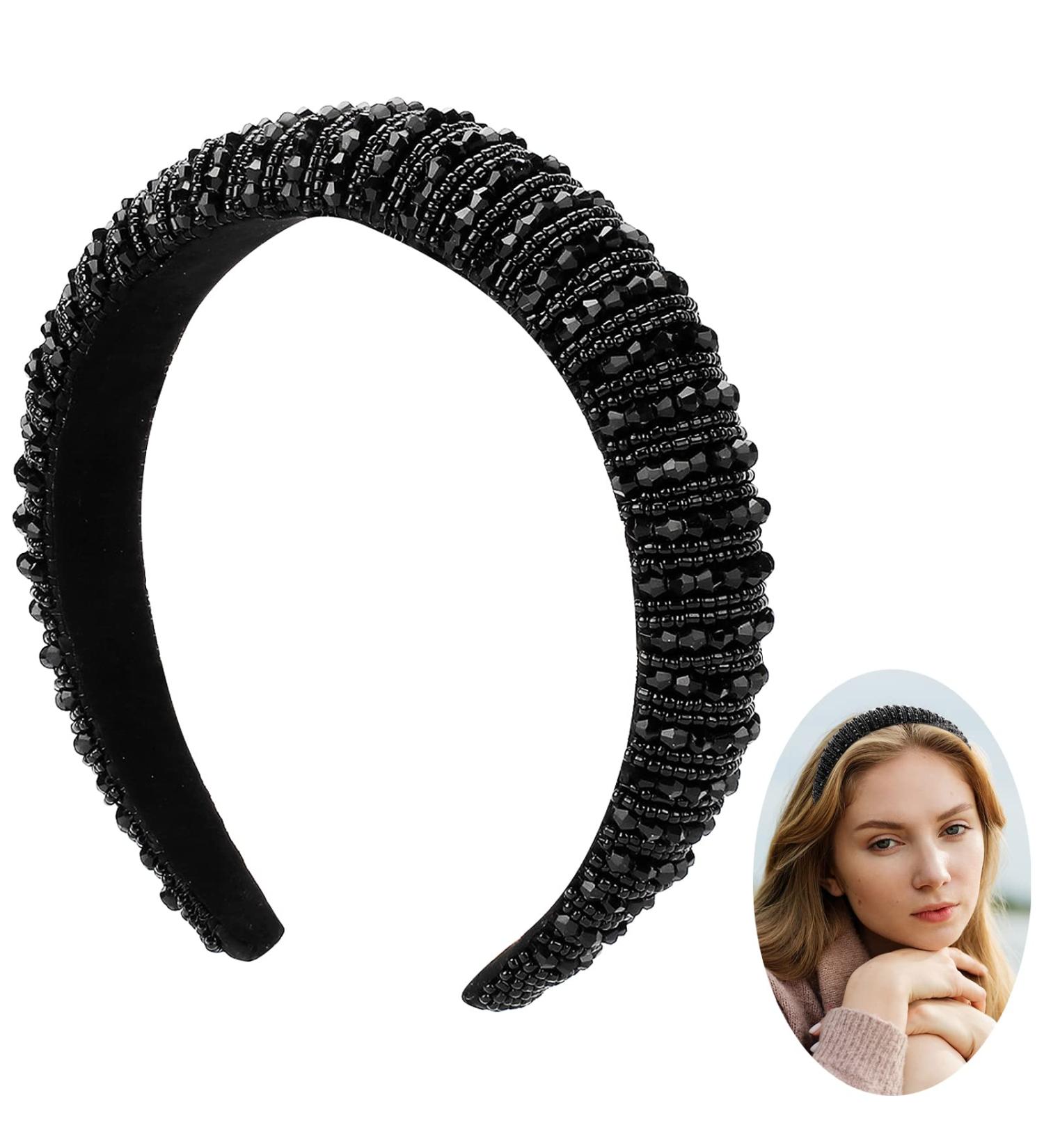 Ondder Rhinestone Headband for Women - Crystal Beaded Padded Hairband - Buy Online on SooperMarket.com