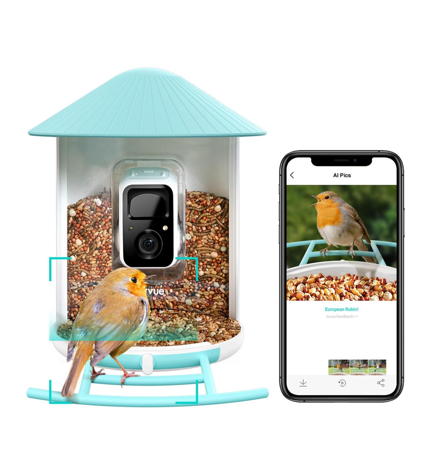 Netvue Bird Feed Donor & Camera - AI-Powered Bird Feeder with Species Detection | Bird House & Feed Stations for Wild Birds - Buy Online on SooperMarket.com