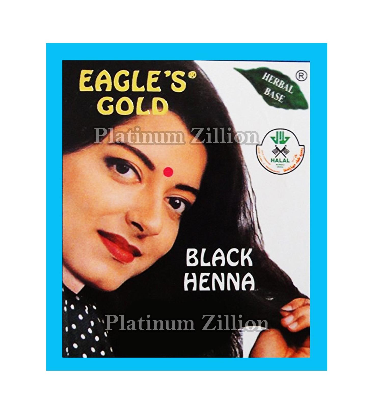 Eagle's Gold Black Henna Hair Colour Dye Powder - Unisex 2 Boxes (12pcs X 10g) - Buy Online on SooperMarket.com