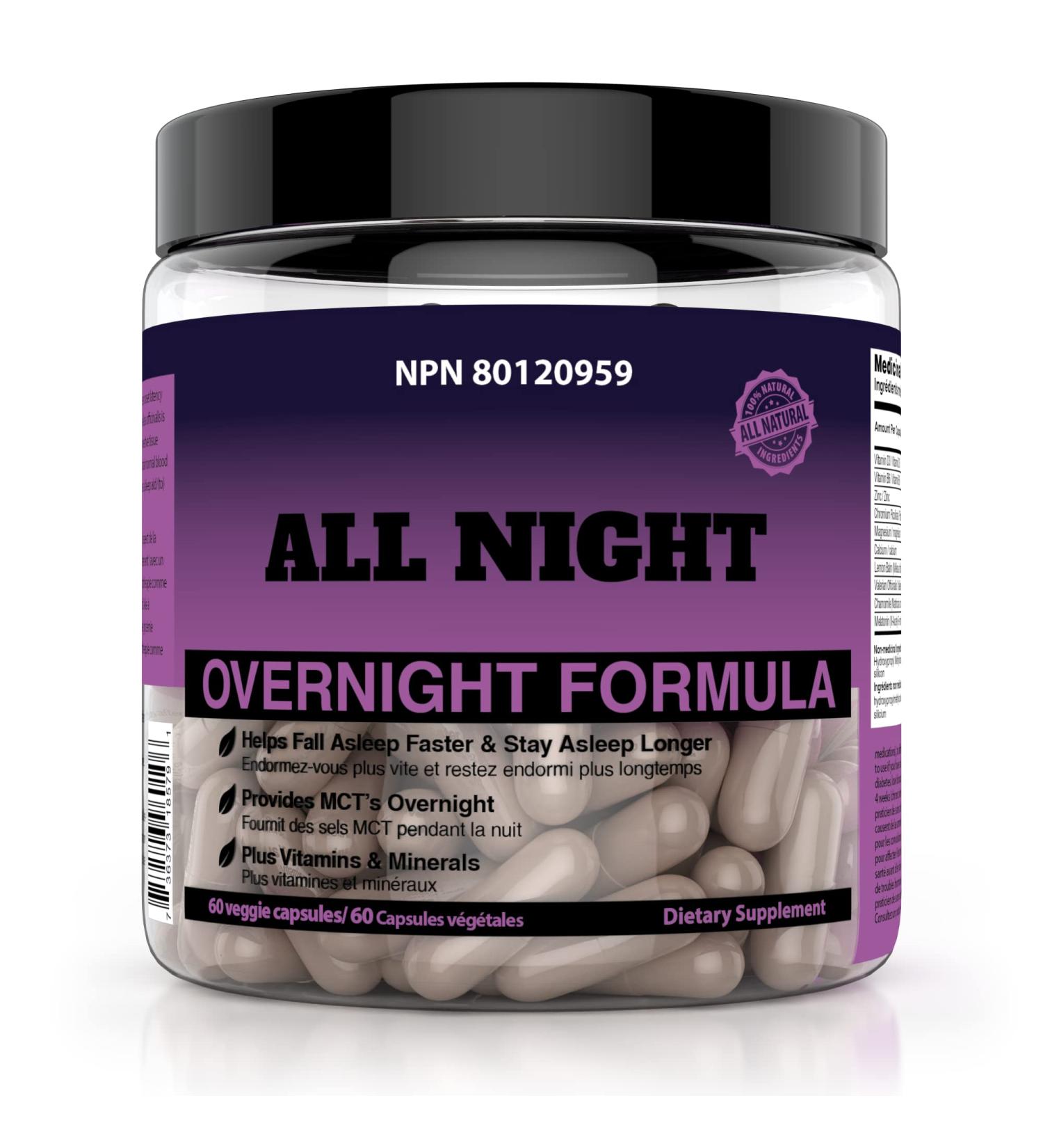 C+L ALL NIGHT : First Ever Overnight Keto Friendly Sleep Aid | MCT+ Vitamins & Immunity Complex | helps 24 HR keto support | All Natural & GF | 60 Caps - Buy Online on SooperMarket.com