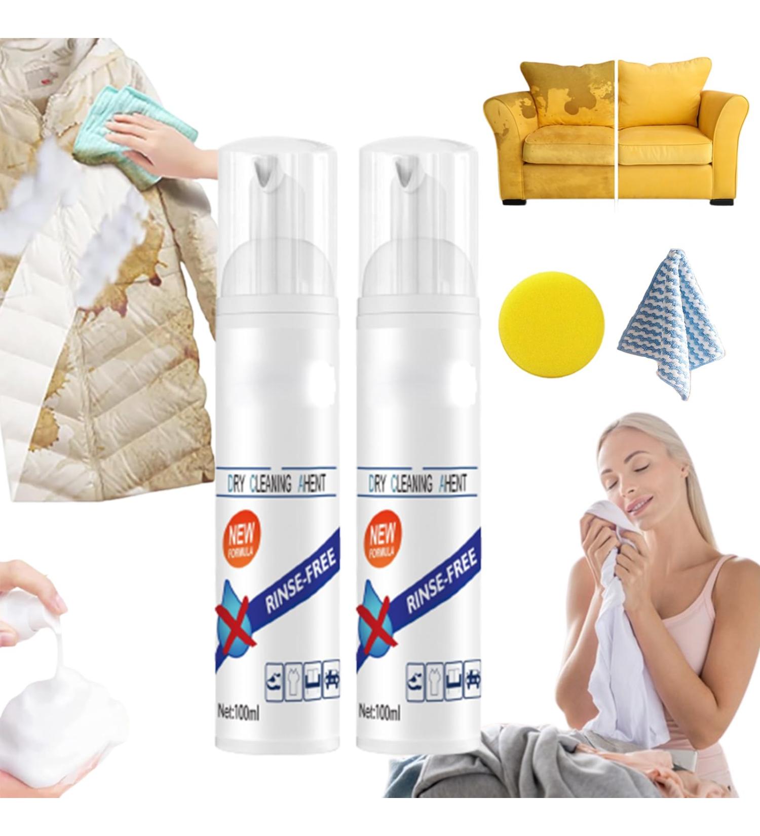 Multi-Functional Fabric Dry Cleaning Foam Sprayer Dry Foam Cleaner for Fabric Fabric Dry Cleaning Foam Sofa Cleaner and Stain Remover Fabric Dry Foam Cleaner for Clothes Furniture Car (2pcs) - Buy Online on SooperMarket.com
